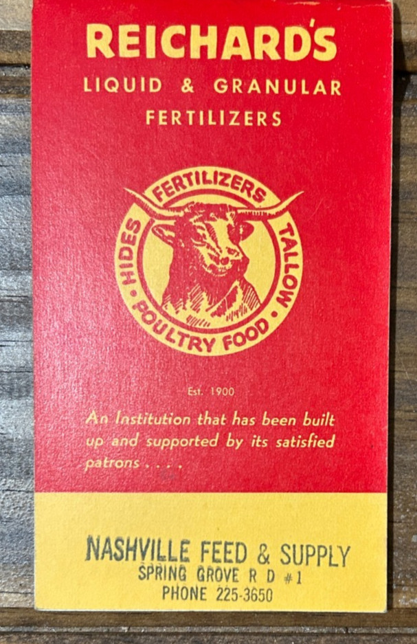 Vintage Unused REICHARD’S Fertilizers Pocket Notebook