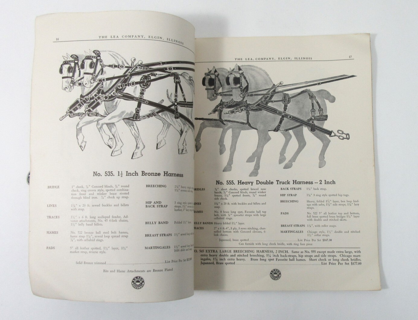 VINTAGE 1930’S HORSE EQUIPMENT CATALOG LEA COMPANY ELGIN ILLINOIS EQUIPMENT