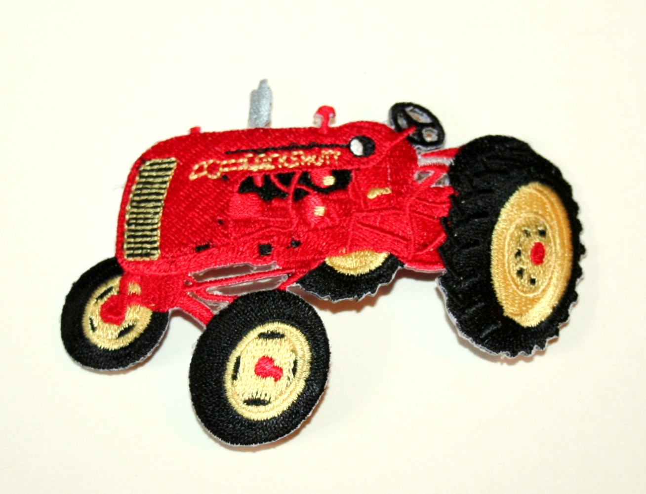 Vintage Cock Shutt Company Farm Equipment Red Tractor Cloth Patch New NOS