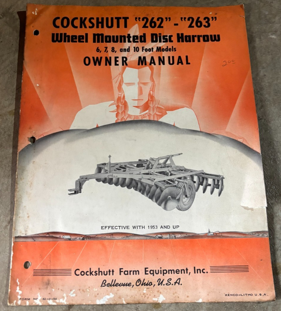 Cockshutt 262 263 Disc Operator’s Manual DCPA26