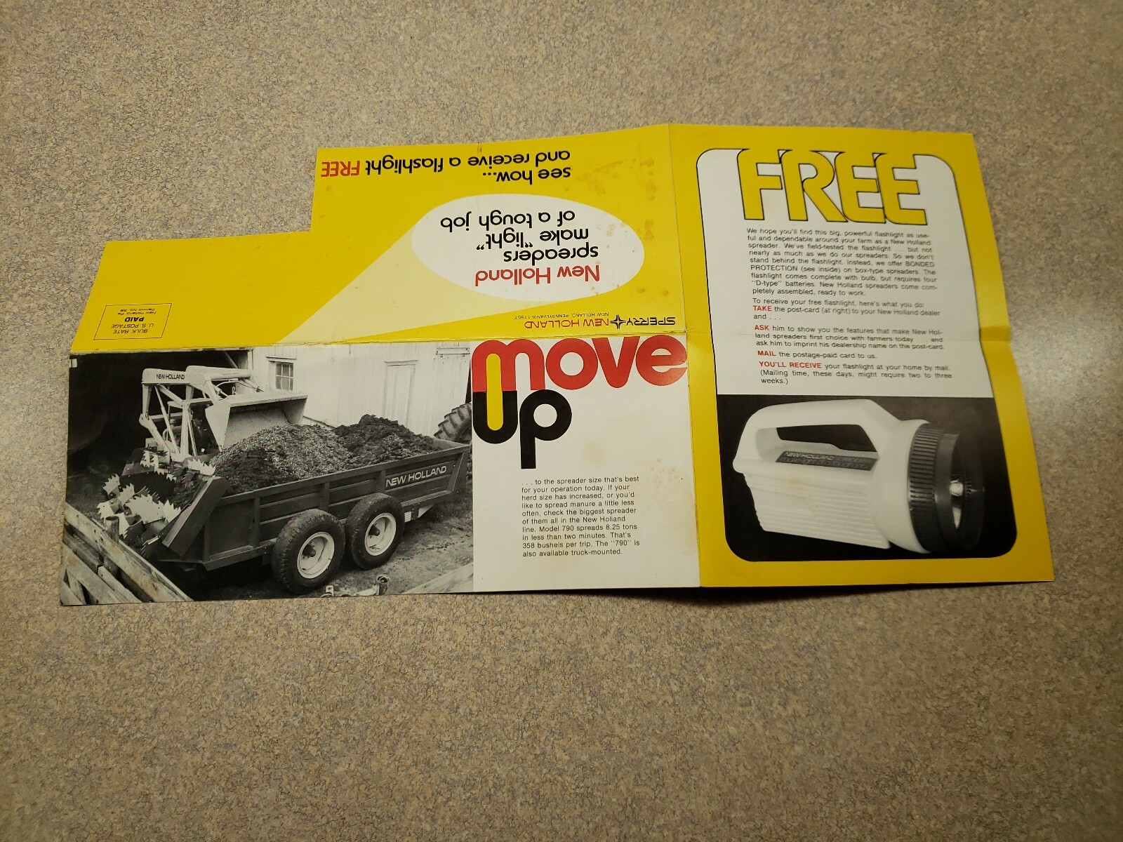 Sperry New Holland Manure Spreaders Advertising Brochure Farm Equipment