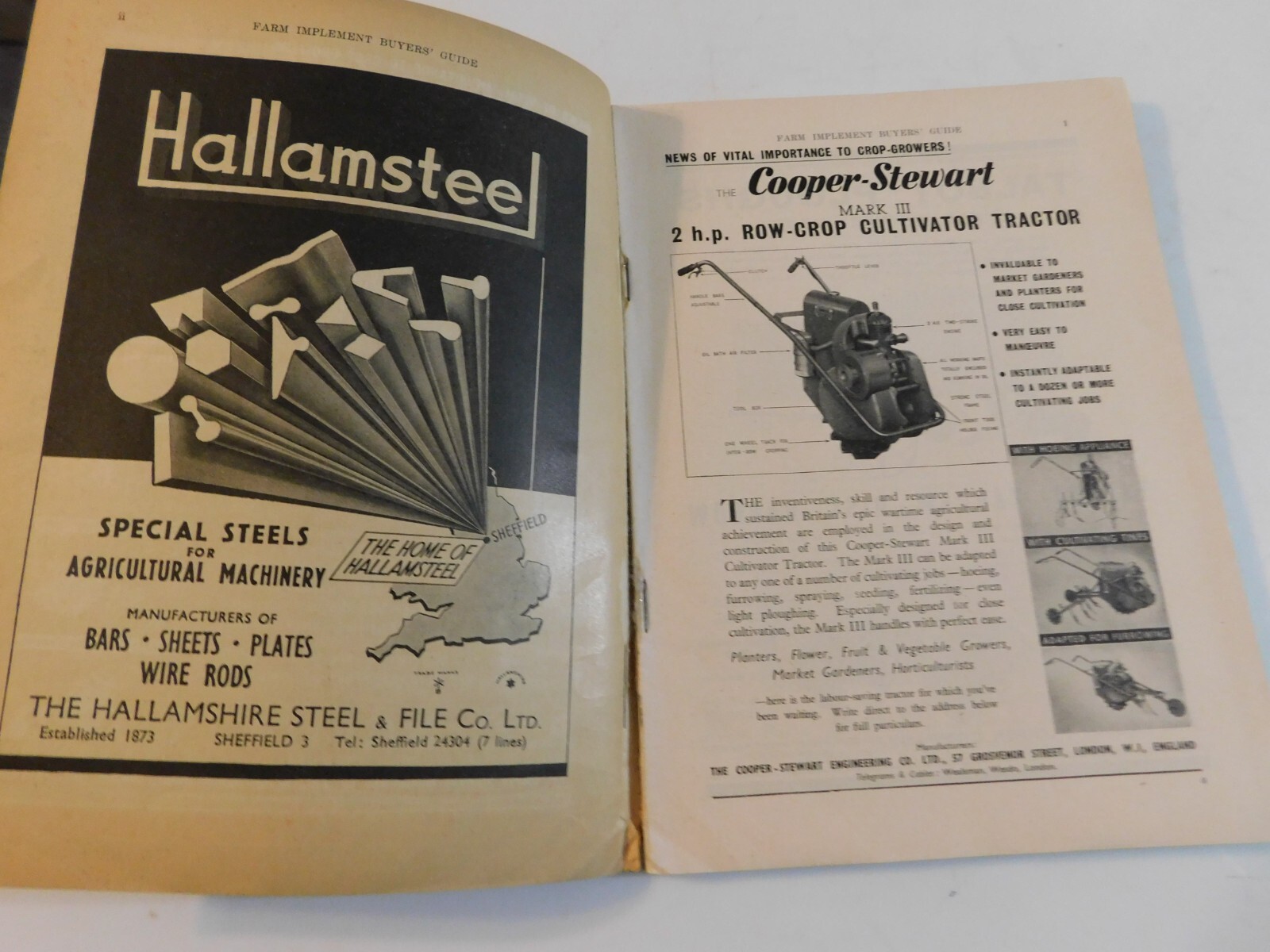 1946 FARM TRACTORS IMPLEMENT BUYER’S GUIDE EXPORT EDITION ALBION MACHINES