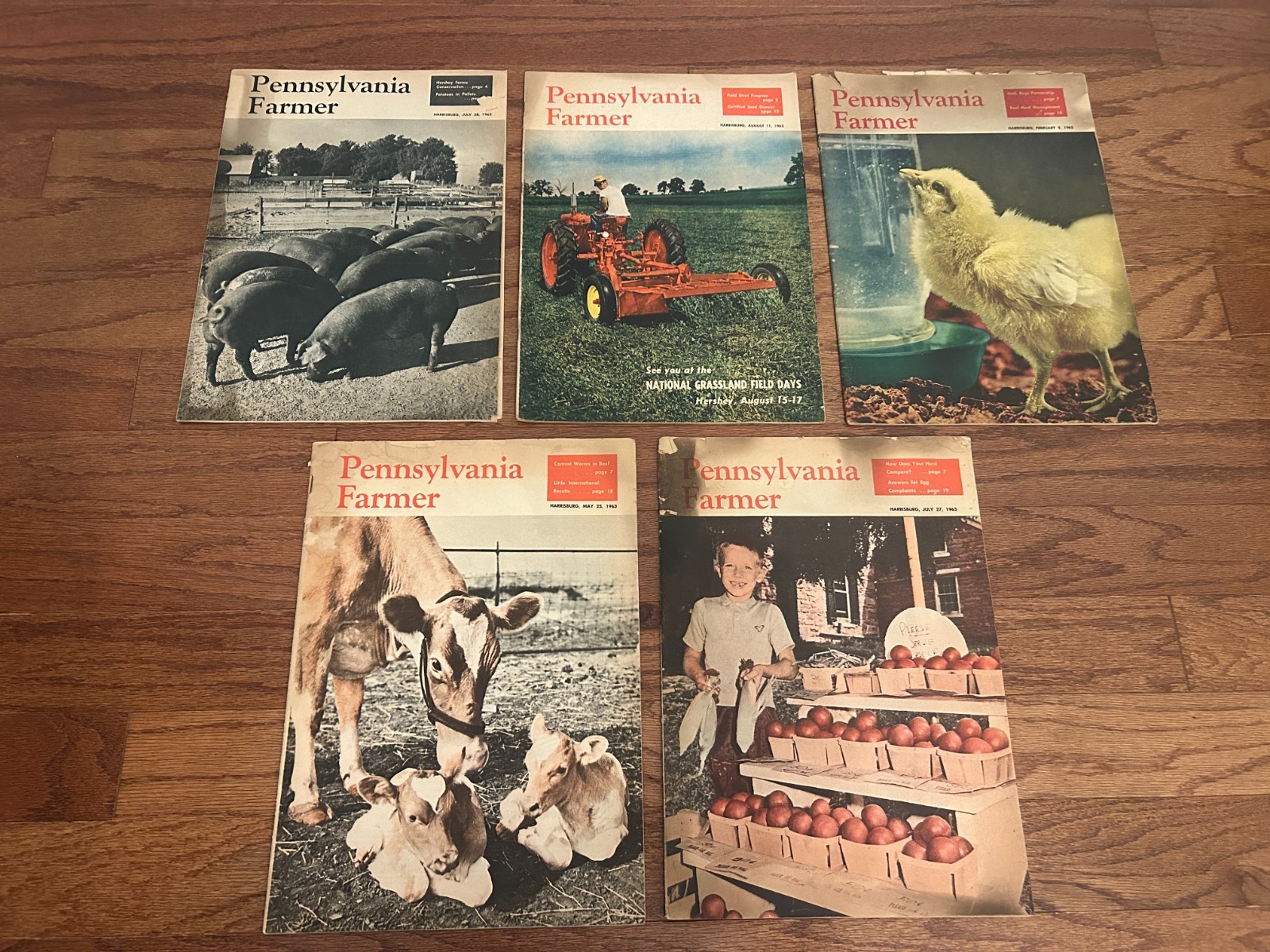(5) Vintage {1962-1963} “PENNSYLVANIA FARMER” {Harrisburg} Magazine Lot, RARE!