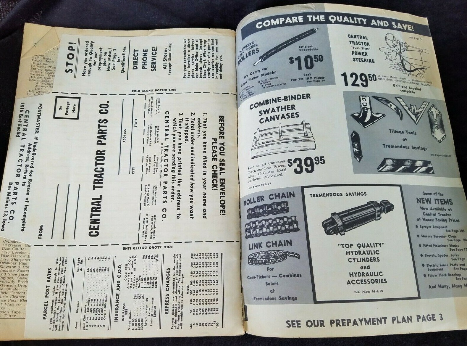 1963 Catalog Central Tractor Parts Co Des Moines Iowa Tools Lubricants Parts