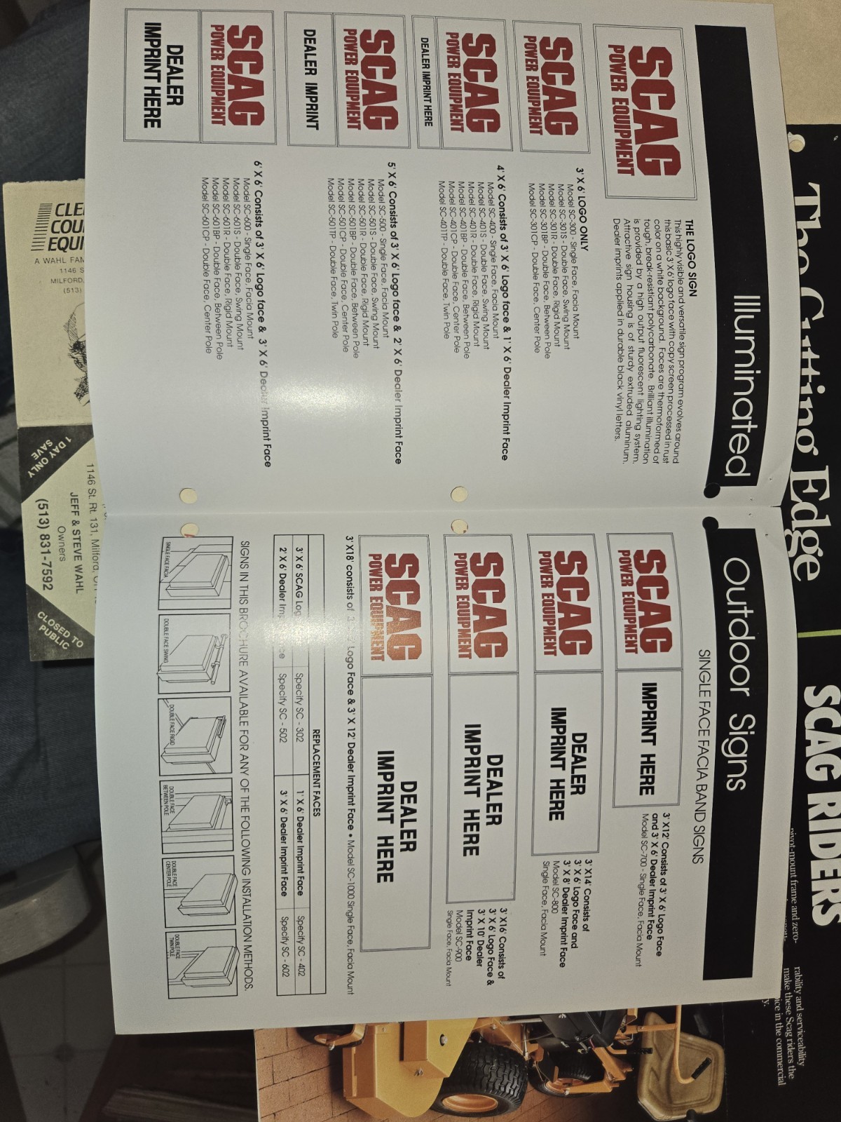 1990 SCAG POWER EQUIPMENT ADVERTISING LOT