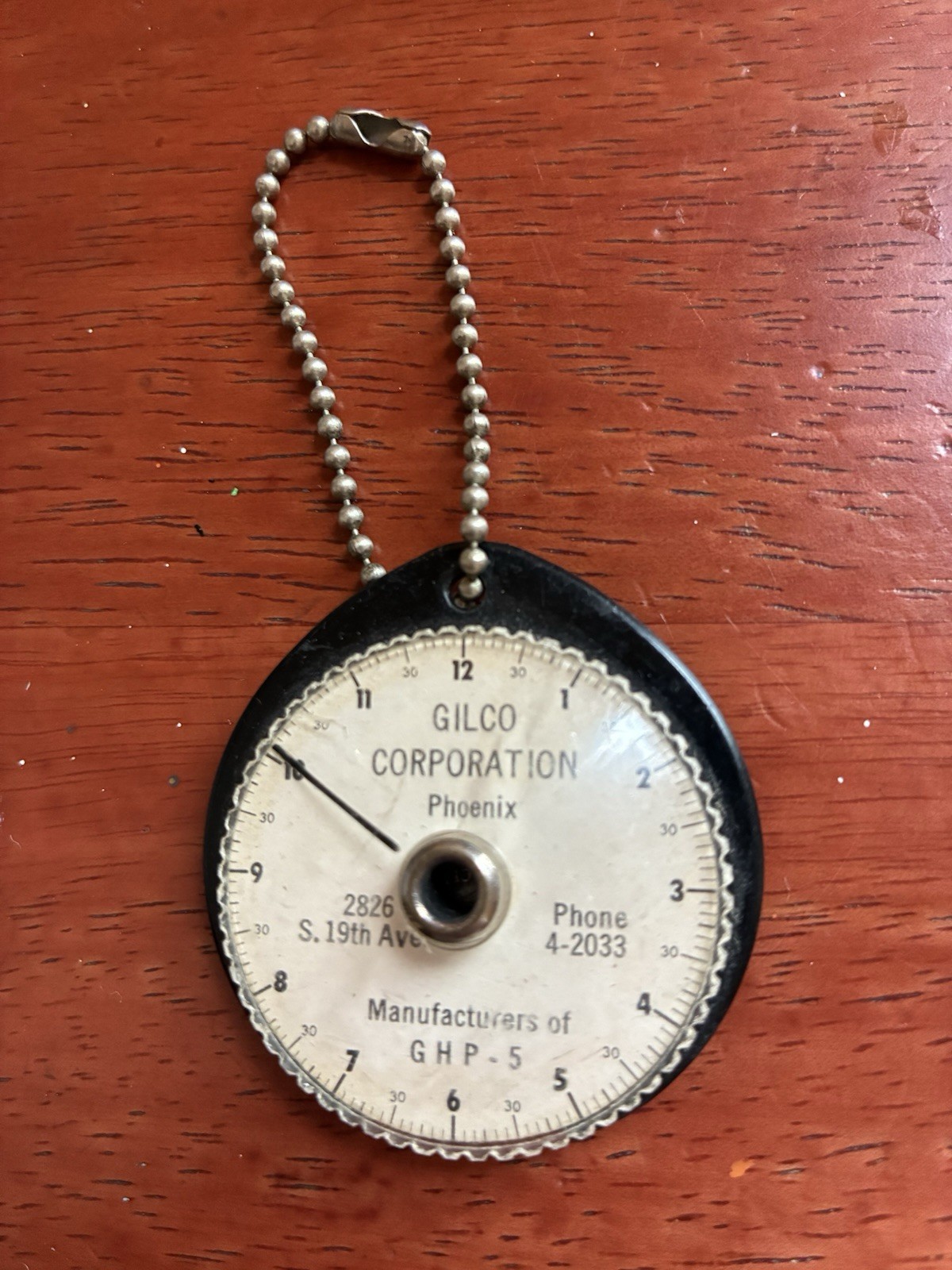 Vintage Gilco Corp Advertising Keychain Nickel Holder Clock 50’s