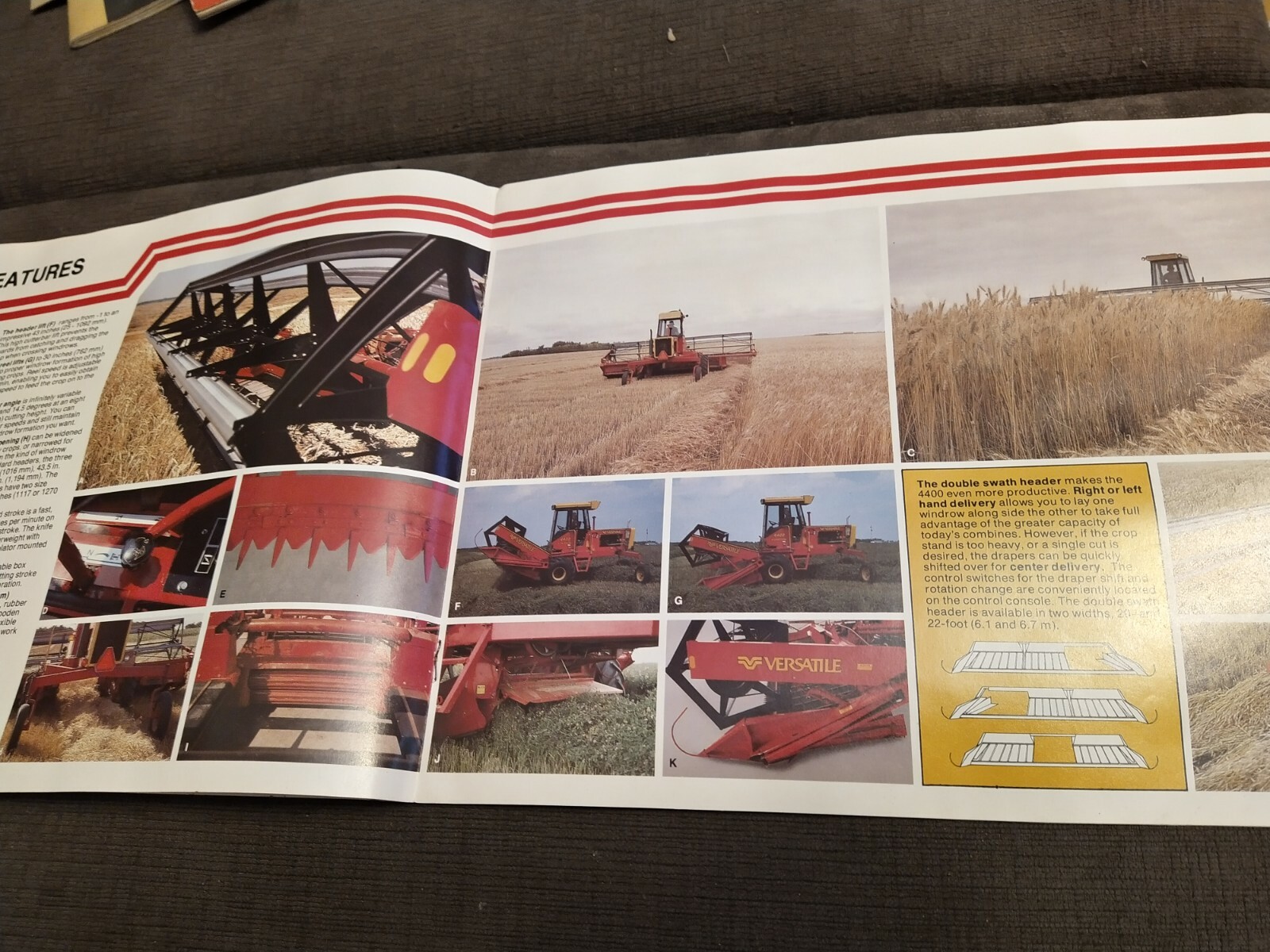 Vintage Versatile SP 400 & 4400 Swather Brochure 8 1/2 x 11″ 12 page