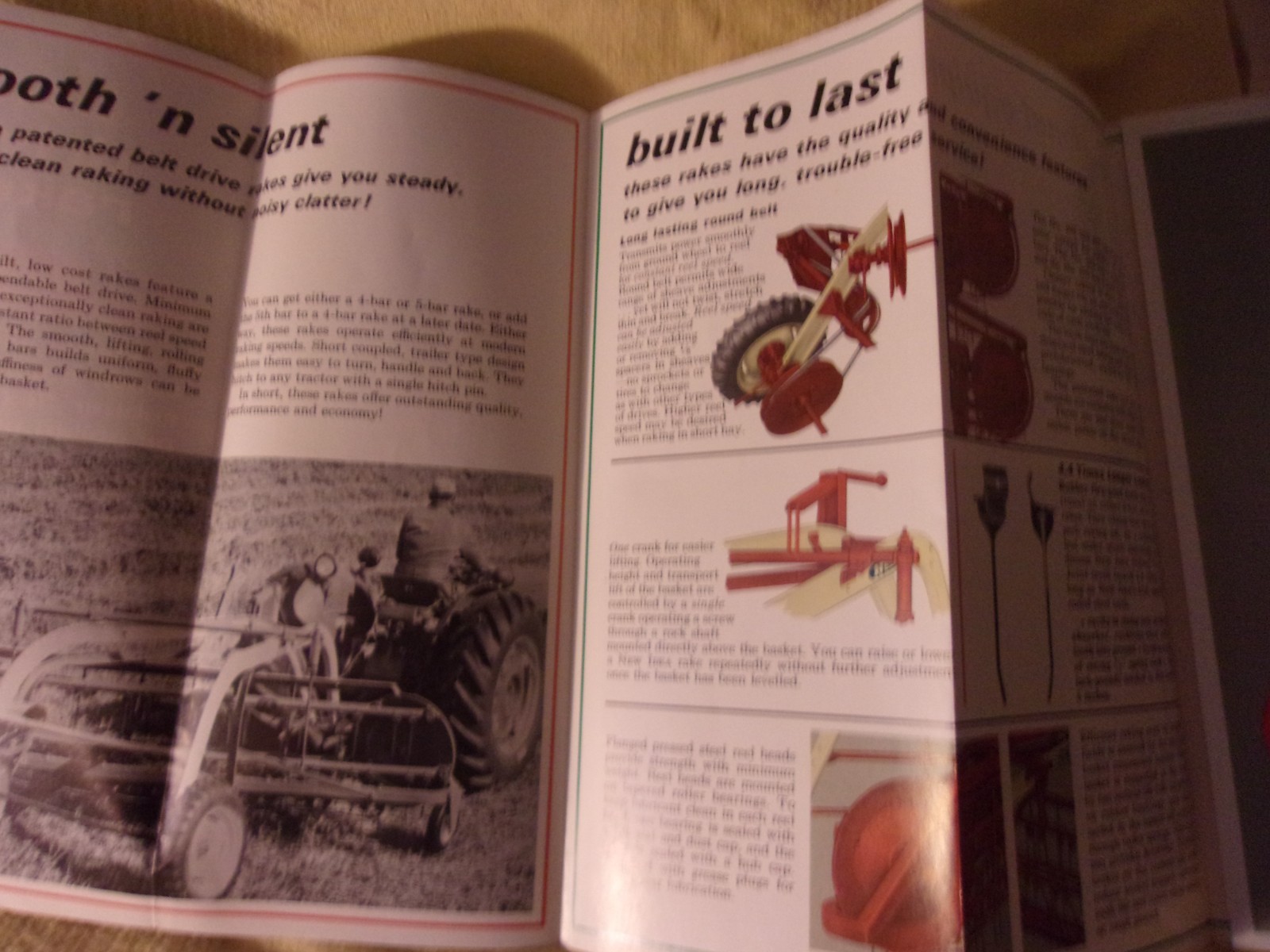 New Idea Belt Drive Rakes Sales Brochure 1960’s Farm Hay