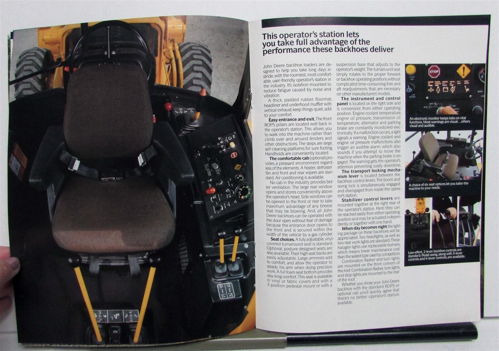 1989 John Deere 410C 510C 710C Backhoes Specification Construction Sale Brochure