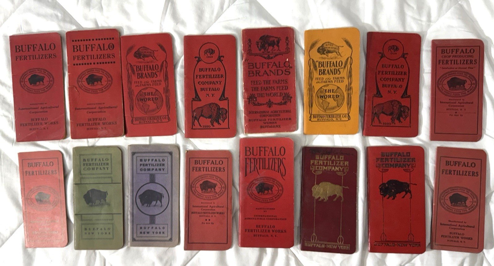 16 Lot of BUFFALO FERTILIZERS Advertising Memo Booklets, 1906-1926