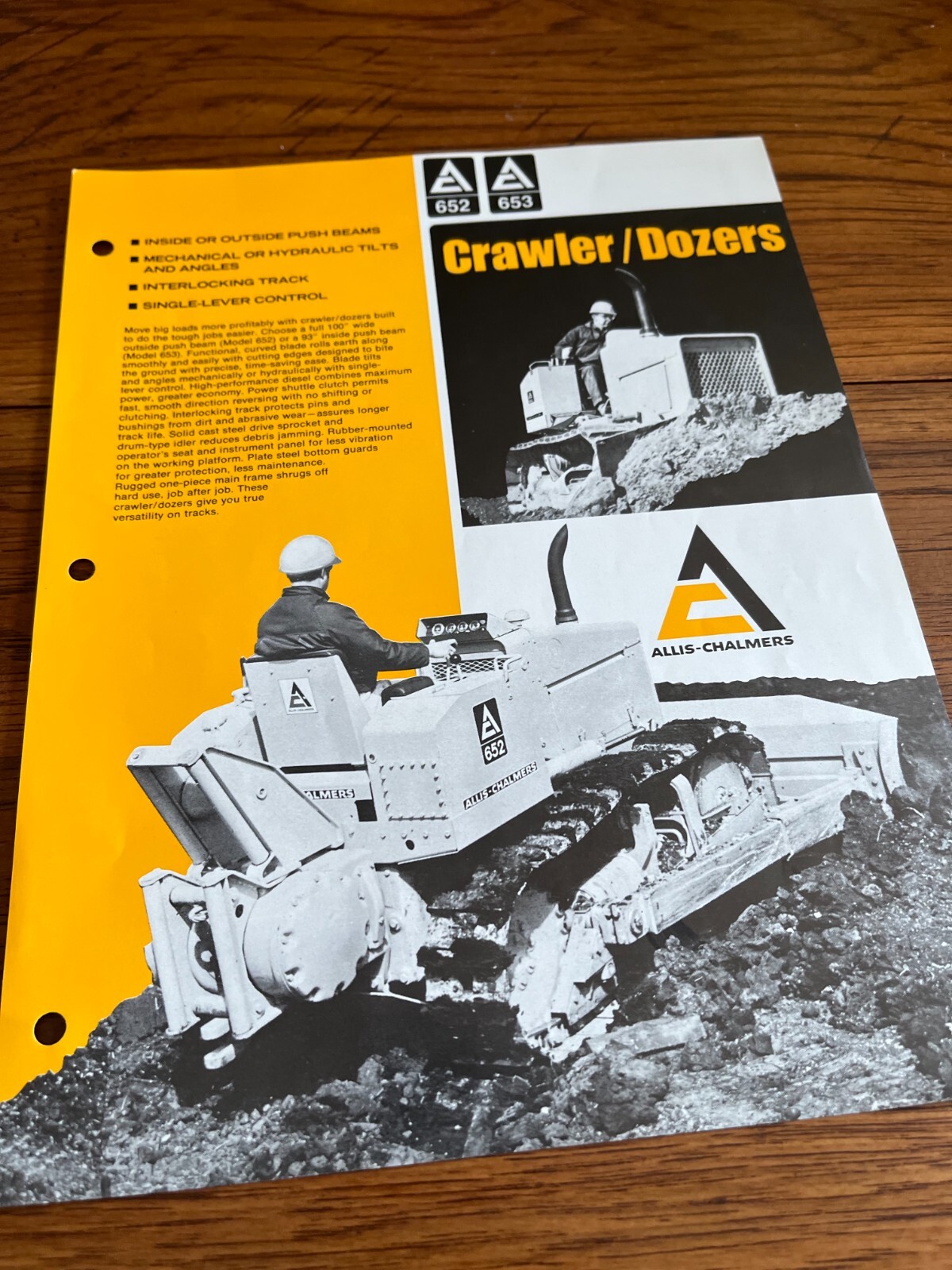 Allis Chalmers 652 653 Dozer For 1970 Brochure DCPA18