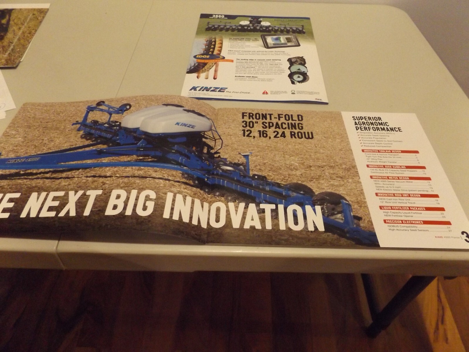2-pc. KINZE 4900 & 3660 TWIN-LINE PLANTERS , LIT # TA 1.16.14/5K, 3660