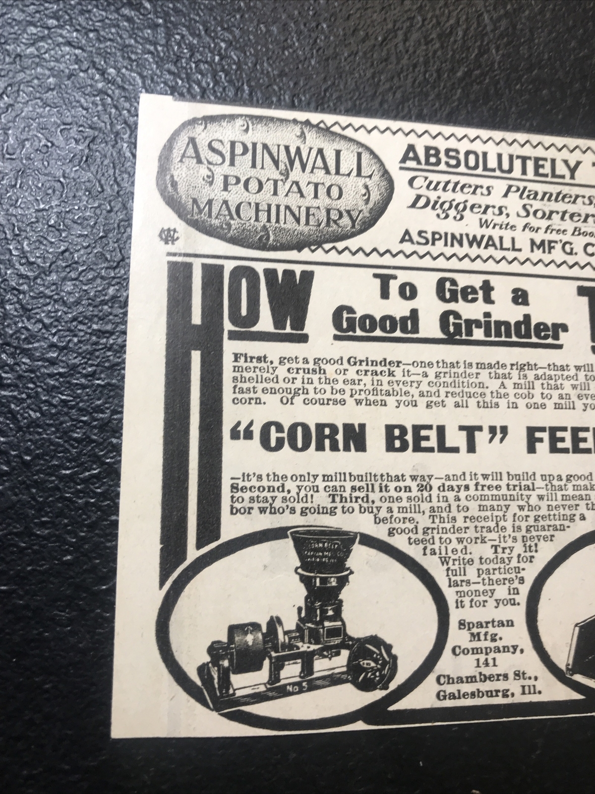 ORIGINAL 1907 Aspinwall Potato Machinery Farm Advertising – Jackson – Michigan