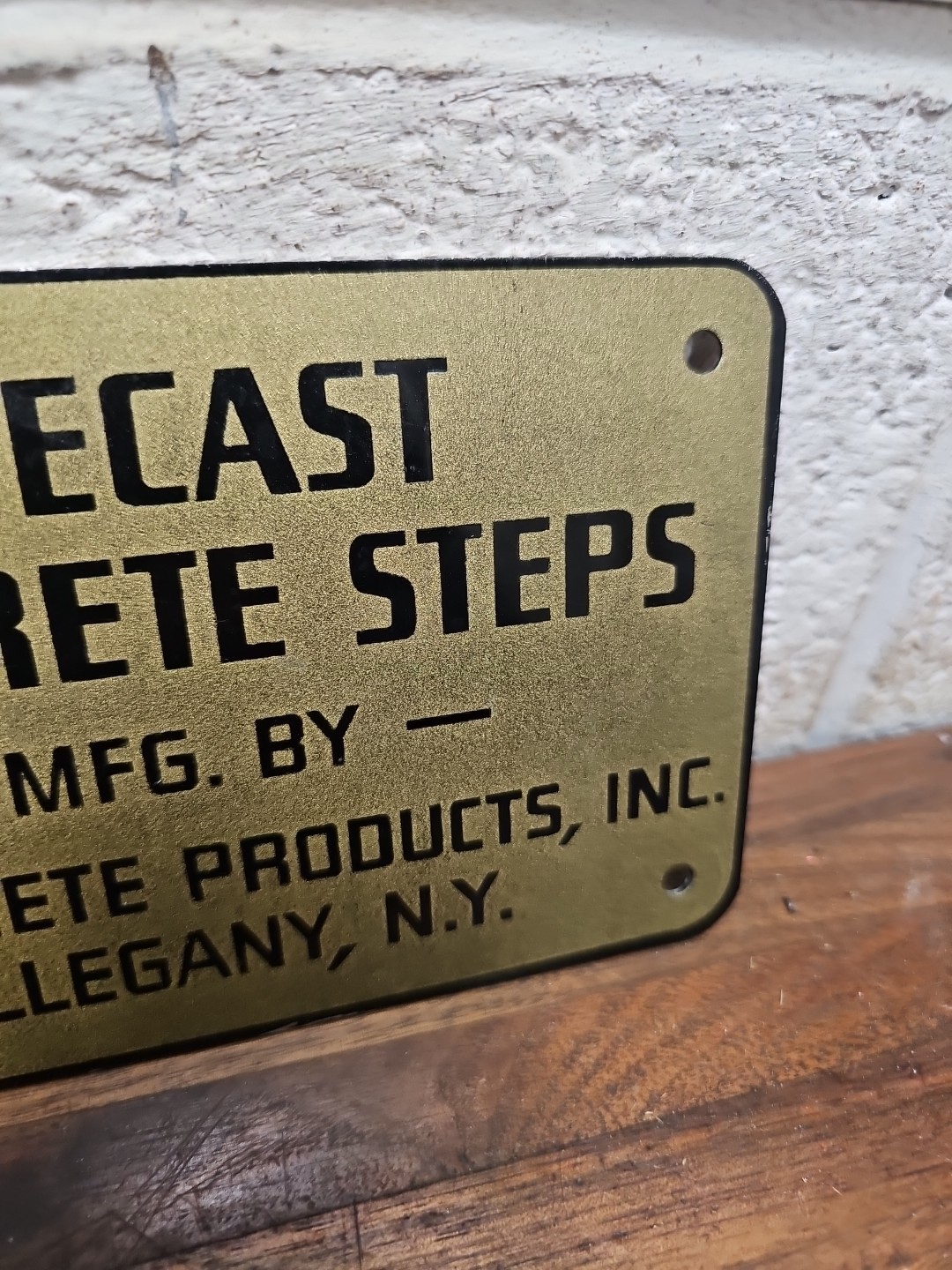 L43- Vintage 7×4.5″ aluminum PRECAST CONCRETE STEPS Mfg by VIBRA-CRETE