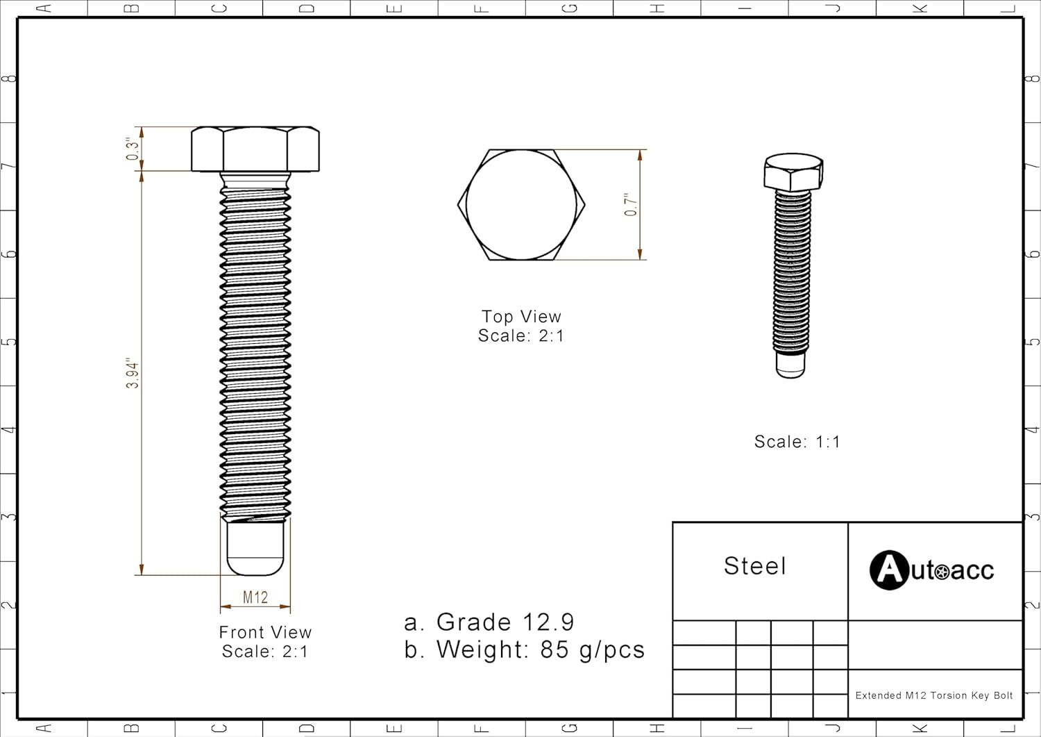 Extended Torsion Key Bolts, Longer Torsion Bar Adjustment Bolts Compatible wi…