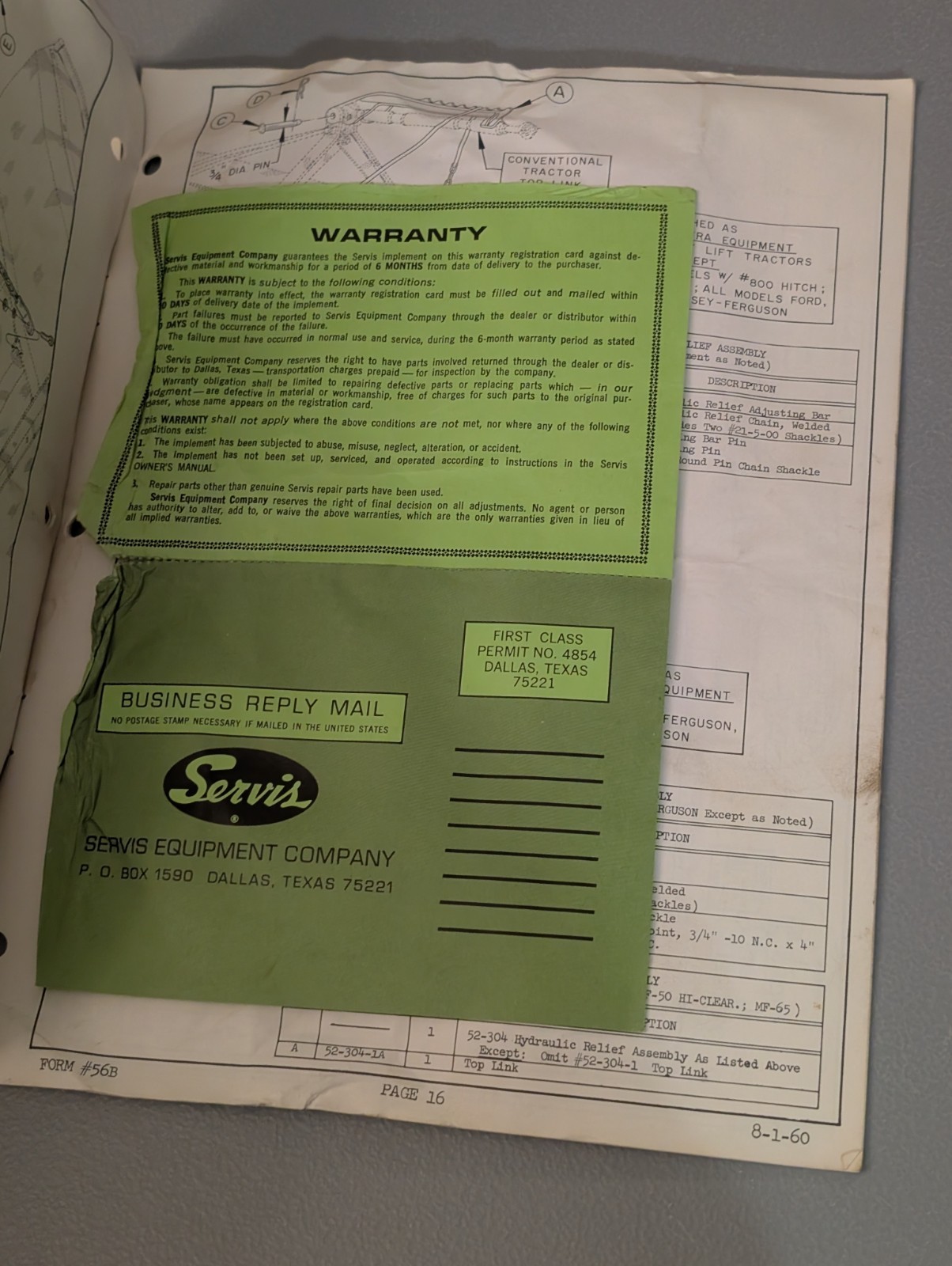 Servis E 60 Owner’s Manual – 1960s Rotary Cutter Agriculture Farming Maintenance