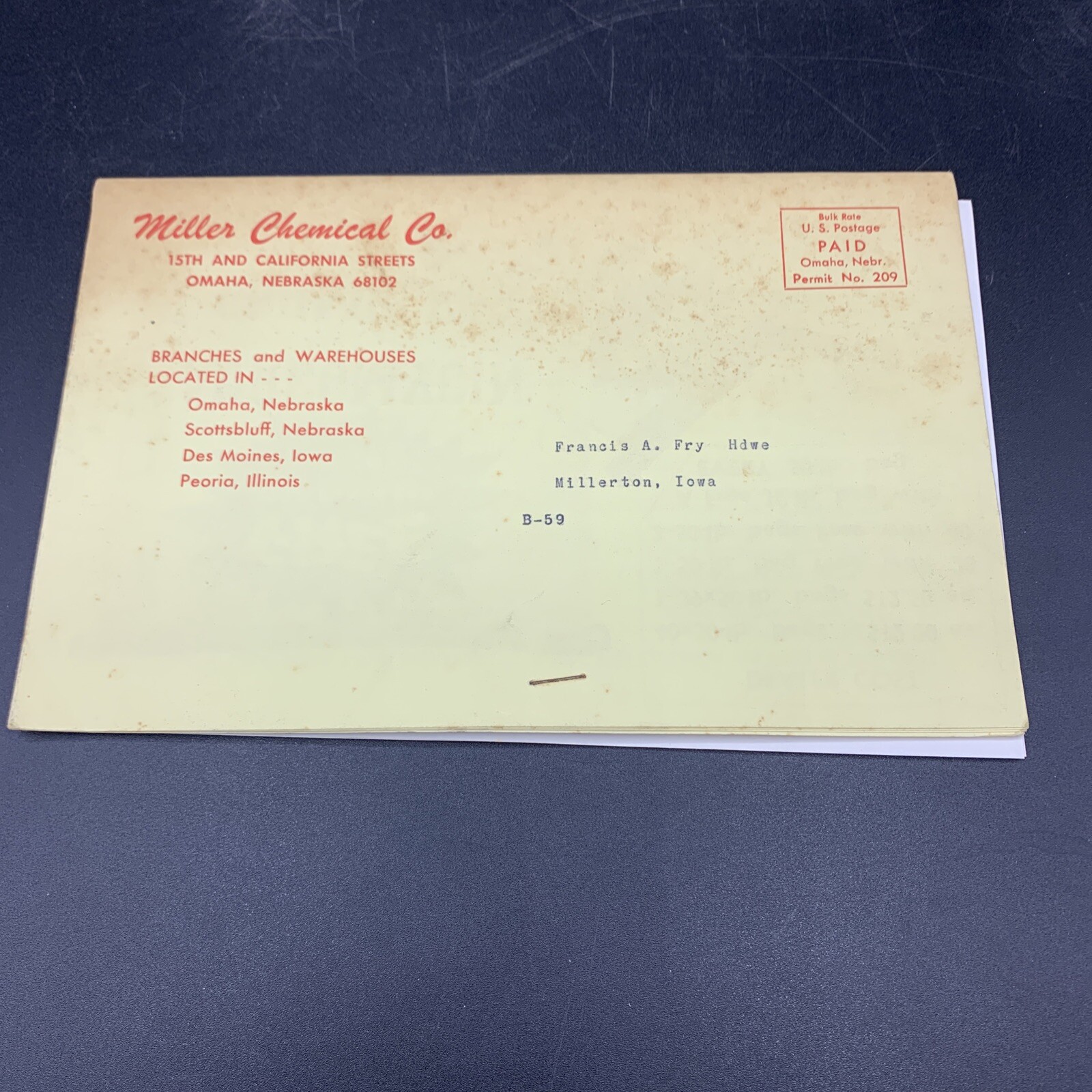 Lot 1960’s Miller Chemical Co Dealer Catalog & Price List-Home/Farm/Livestock
