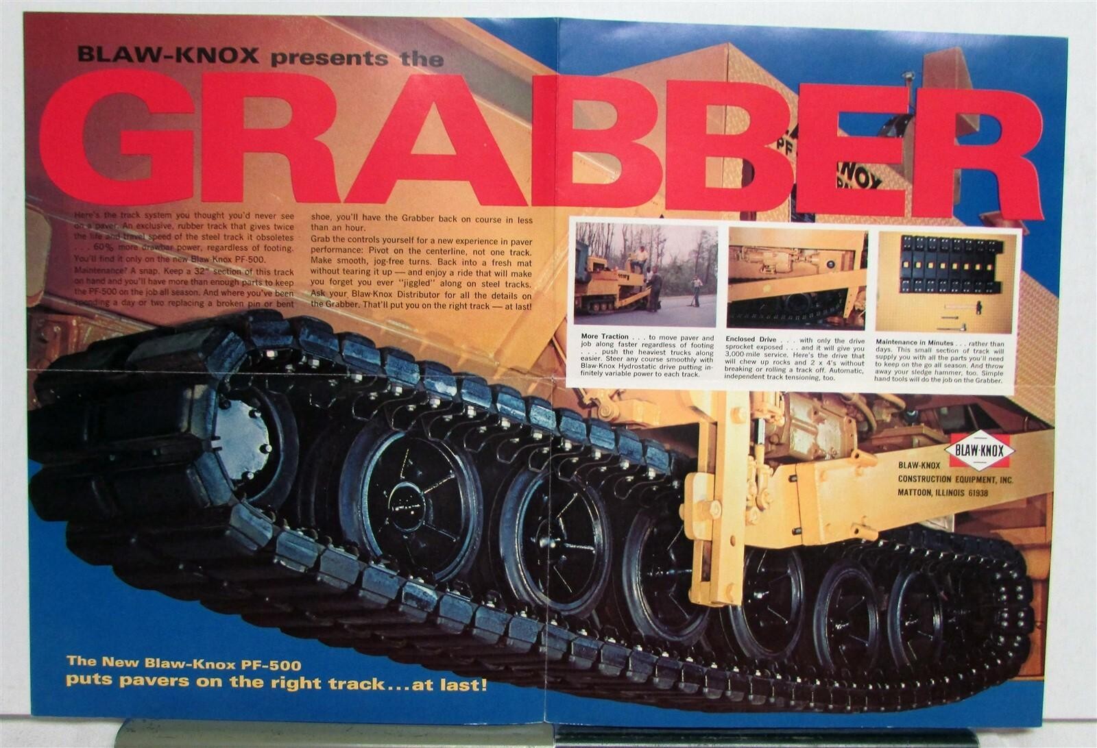 1970s Blaw Knox Grabber PF 500 Crawler Construction Sales Brochure