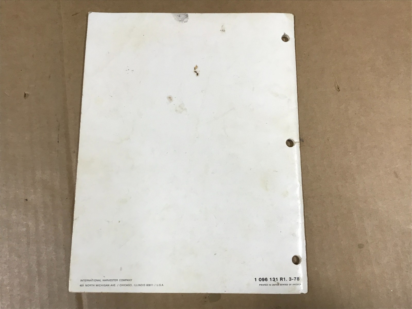 Vintage International Harvester Cub Cabet Model 1100 Tractor Operator’s Manual