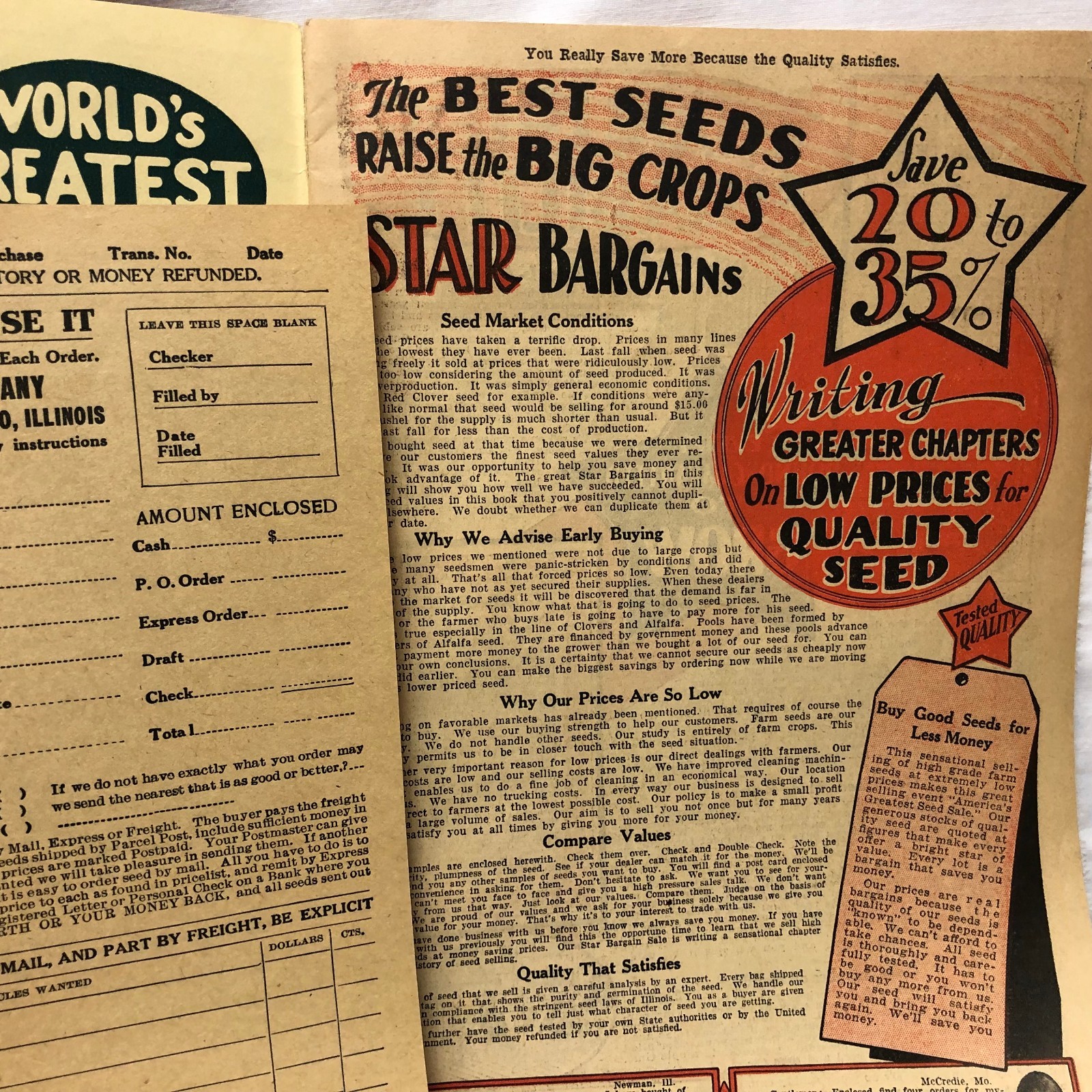 Vintage 1920-30’s America’s Field Seed Co. Booklet Farming