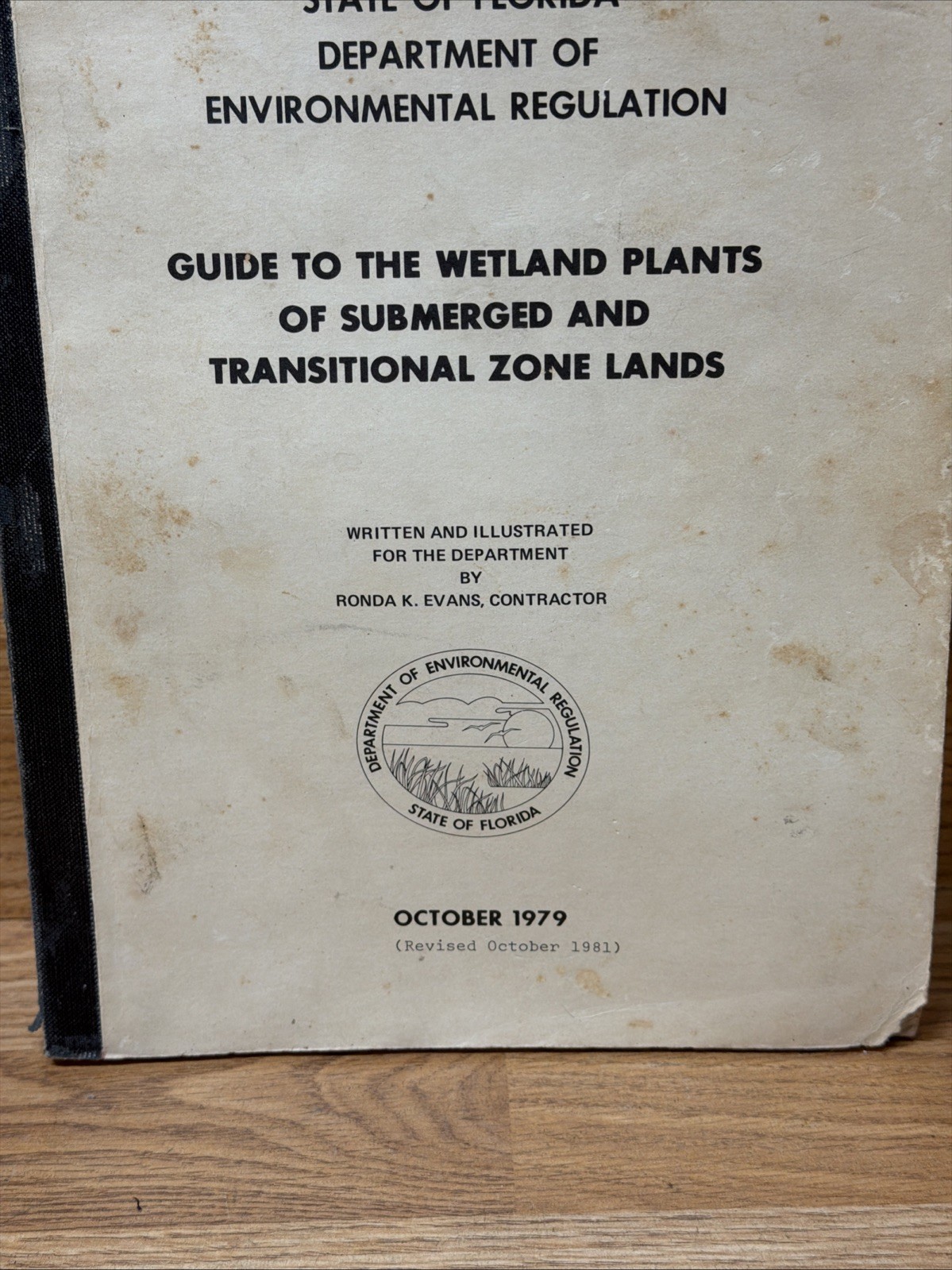 1979 State Of FL Dept Of Environmental Regulation Guide To Wetland Plants Manual