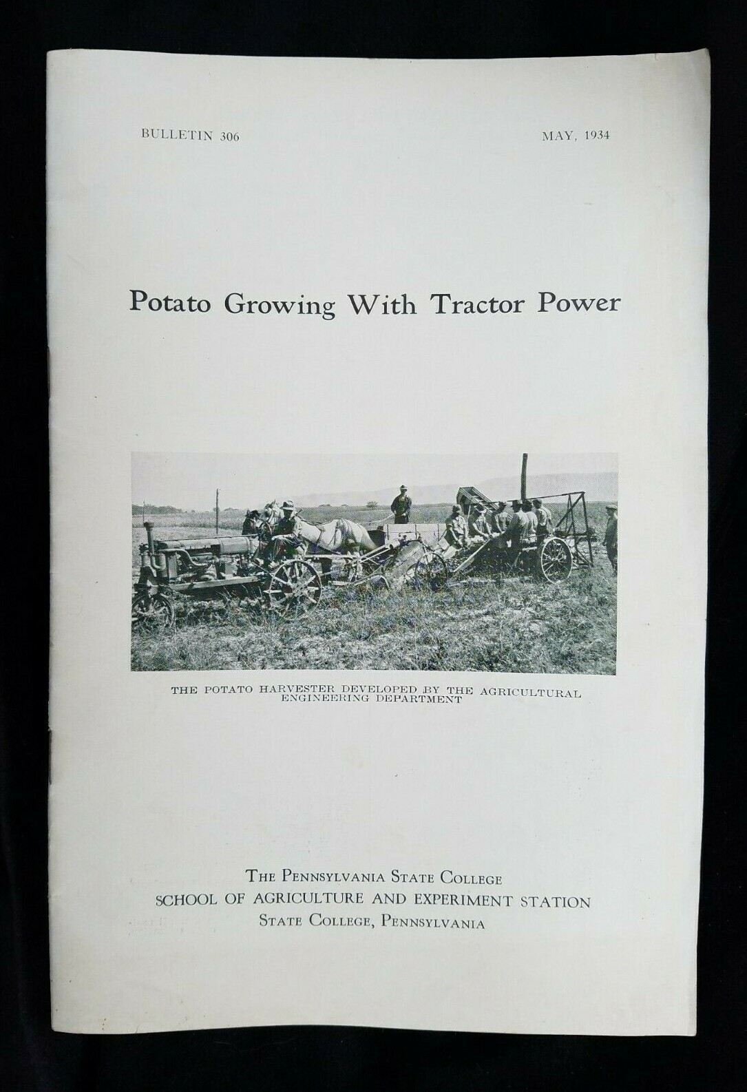 1934 Pennsylvania State College Ag Bulletin Potato Growing With Tractor Power