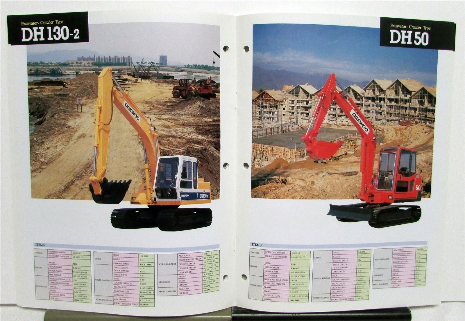 1993 Daewoo Full Line Excavator Crawler Wheel Loader Construction Sales Brochure
