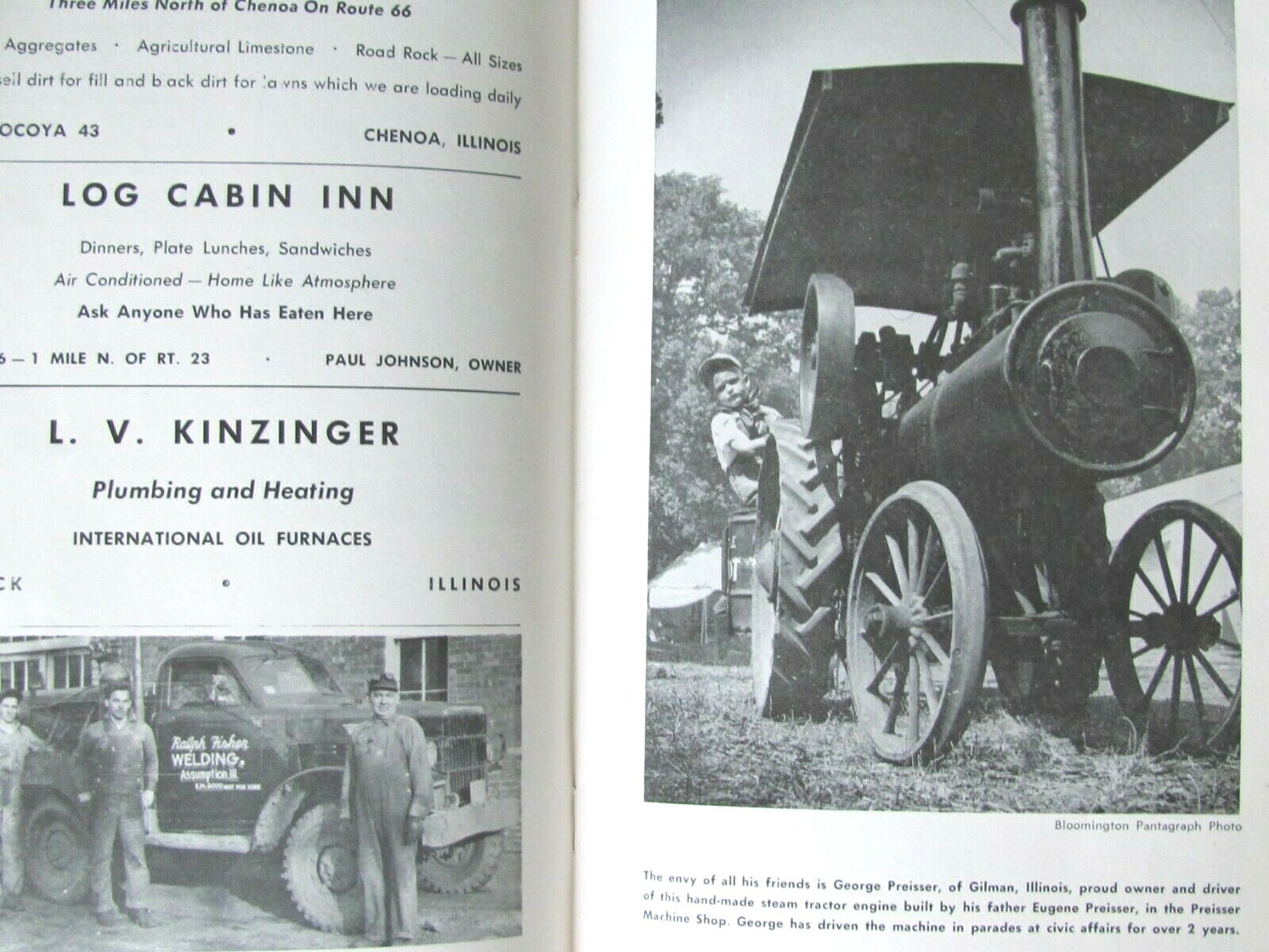 1955 PROGRAM 7th TRESHERMAN’S REUNION STEAM ENGINE SHOW PONTIAC IL FARM