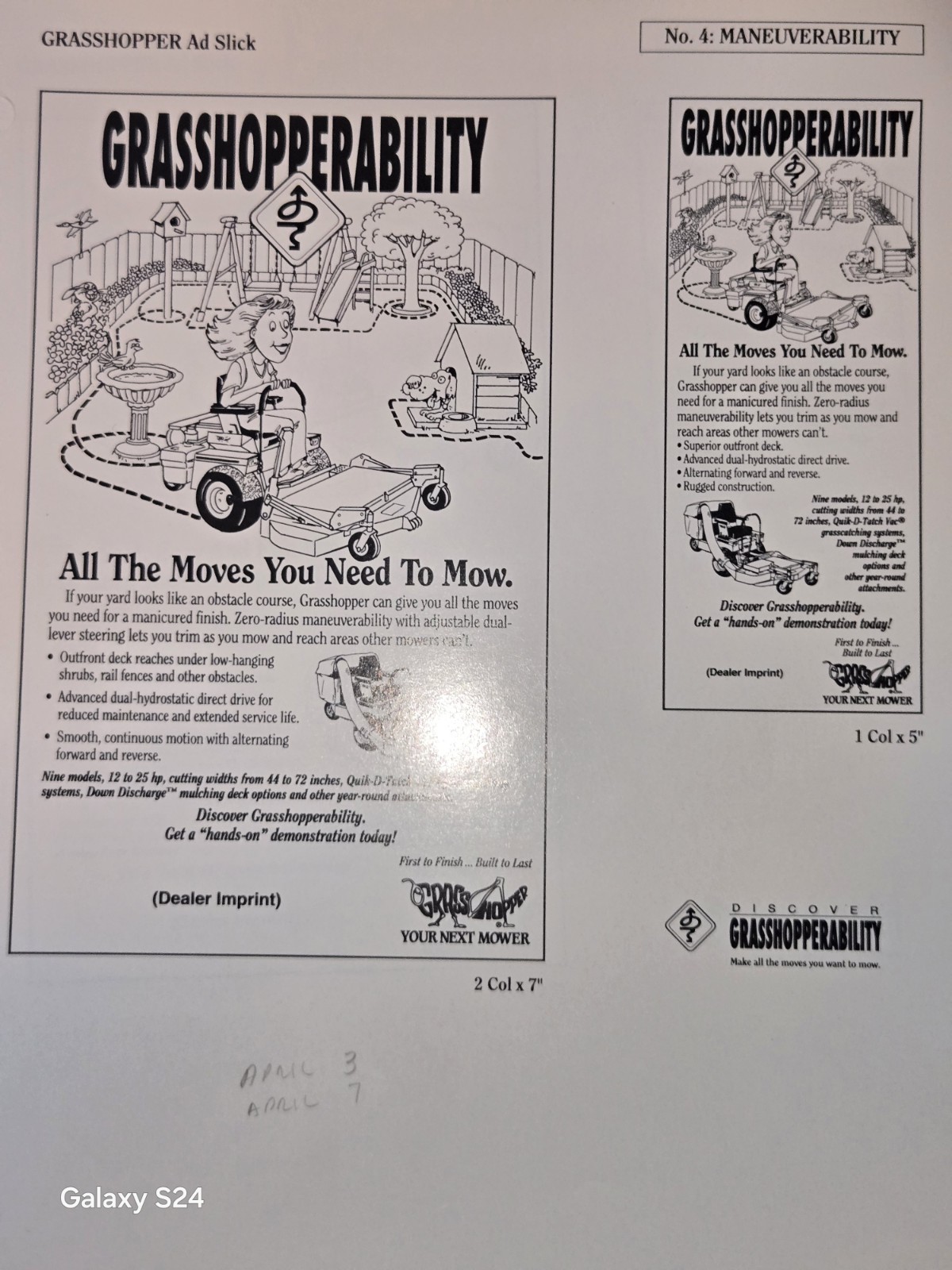 1991 GRASSHOPPER LAWN MOWERS 1991 AD PLANNWR AND SALES PROMO MATERIALS 50 PGS!
