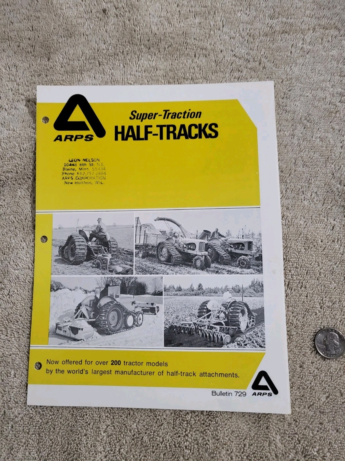 Vintage 1960’s ARPS Tire Traction BROCHURE Allis Chalmers Tractor Oliver IH IHC
