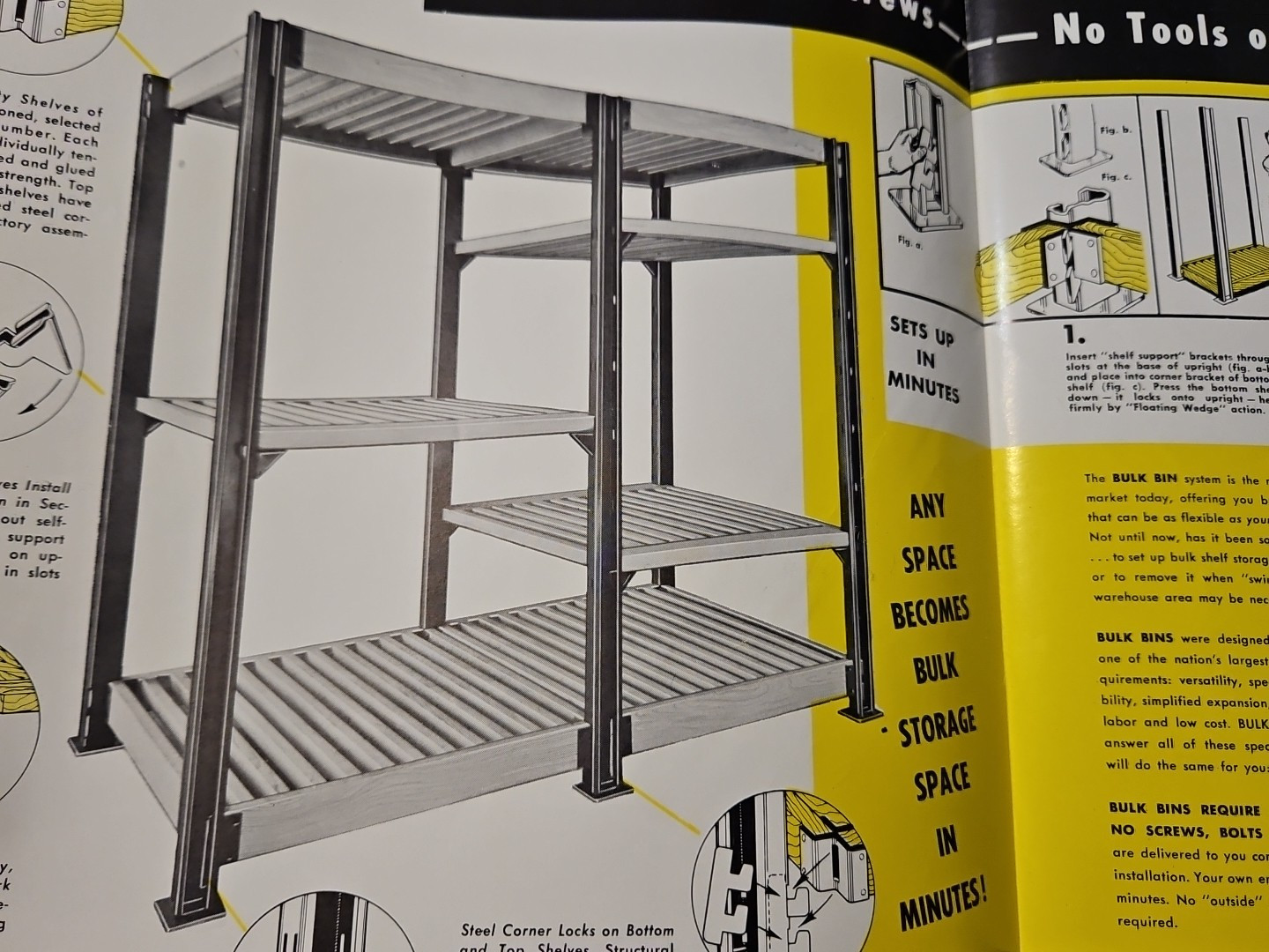 STURDI-BILT BULK BINS BB-114 BROCHURE CATALOG OLD VINTAGE PATENTS PENDING