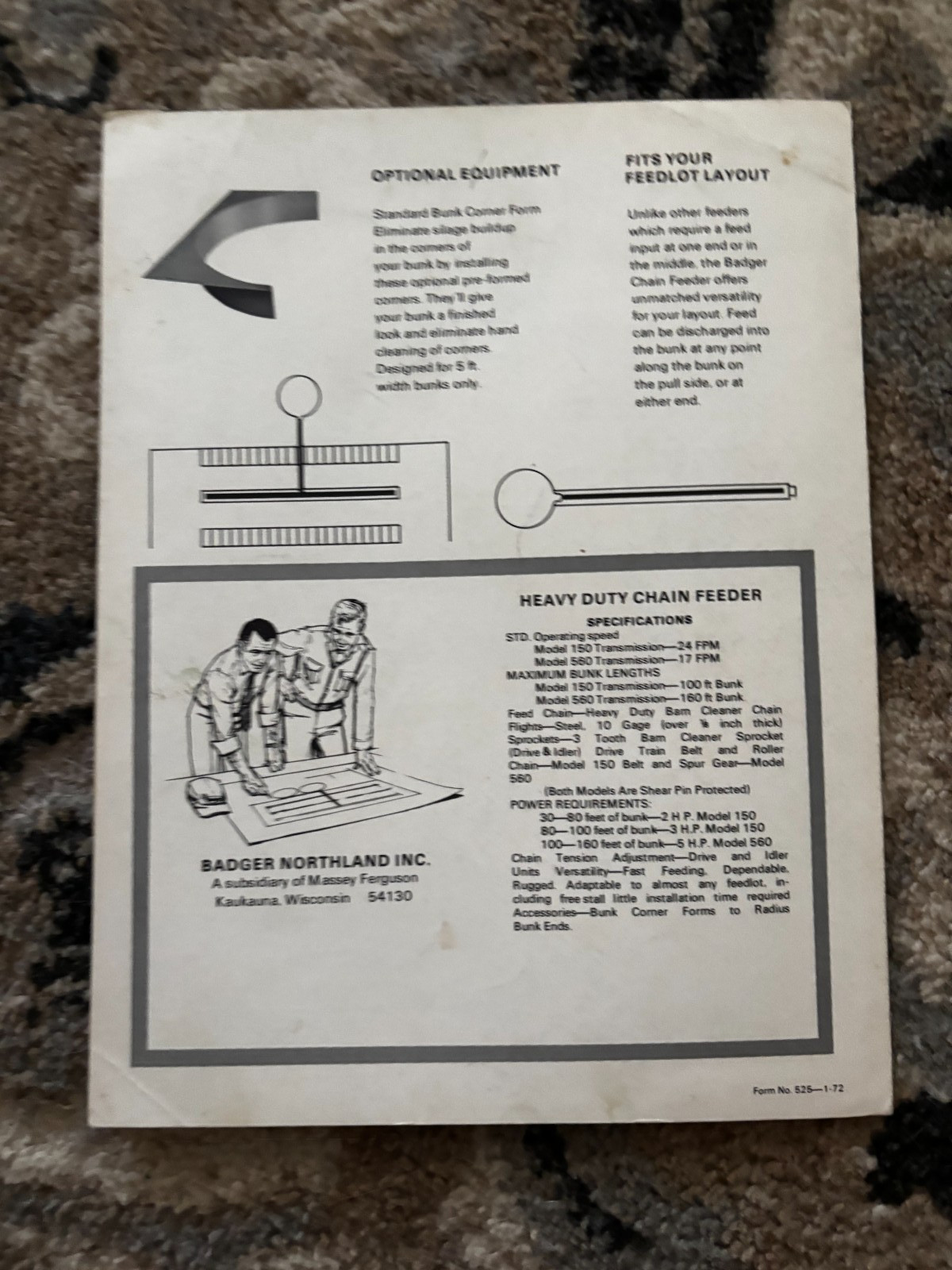 Badger Heavy Duty Chain Feeder For 1972 Brochure DCPA26