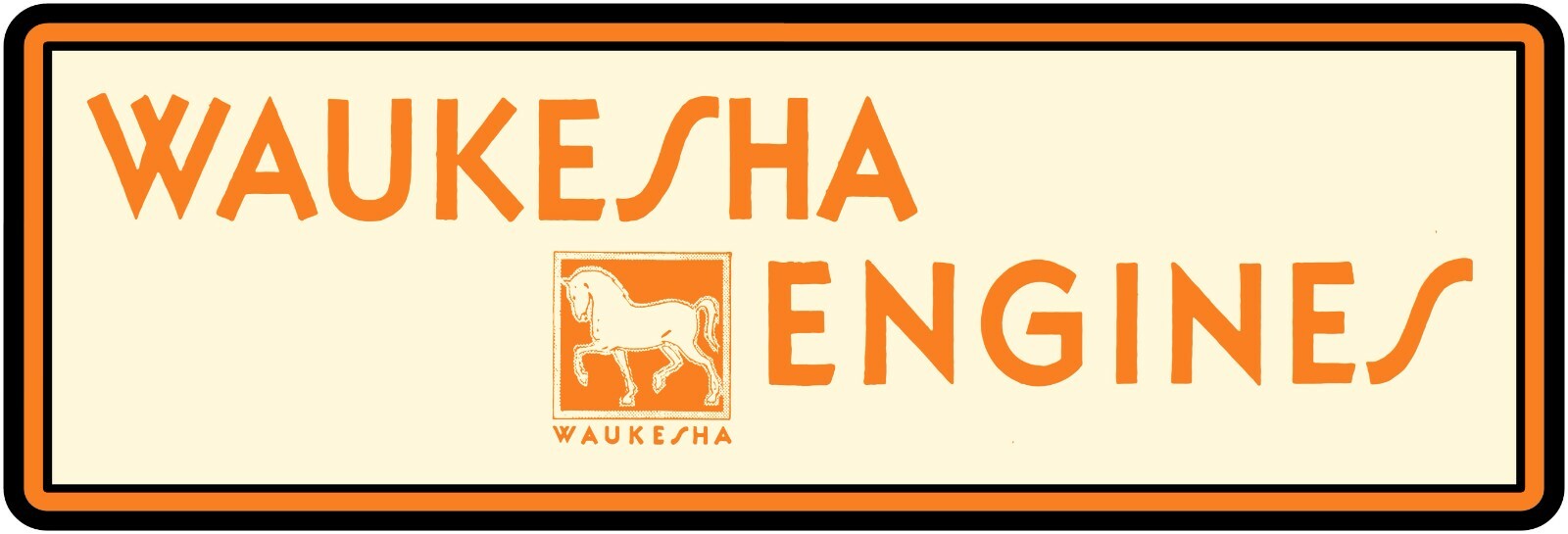 Waukesha Engines of Wisconsin Sign, 12″ x 36″ USA STEEL XL Size – 4 POUNDS
