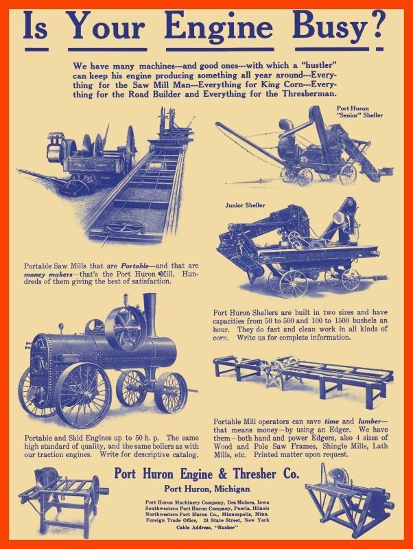 1911 Port Huron Steam Engine & Saw Mill NEW METAL SIGN: 12×16″ Ships Free
