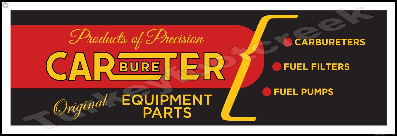 Carbureter Equipment Parts 6″ x 18″ Metal Sign