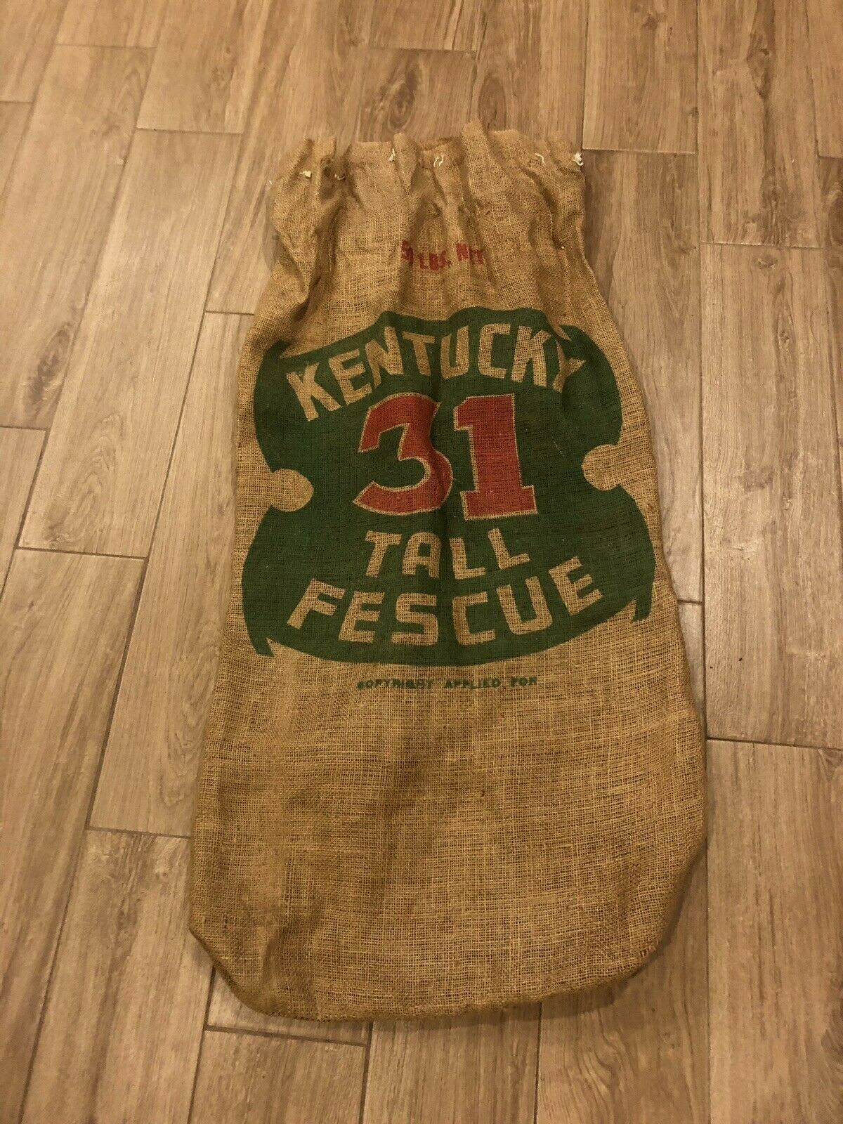 Vintage Kentucky 31 Tall Fescue Seed 50 Lb. Burlap Bag Kansas City MO Mfg.