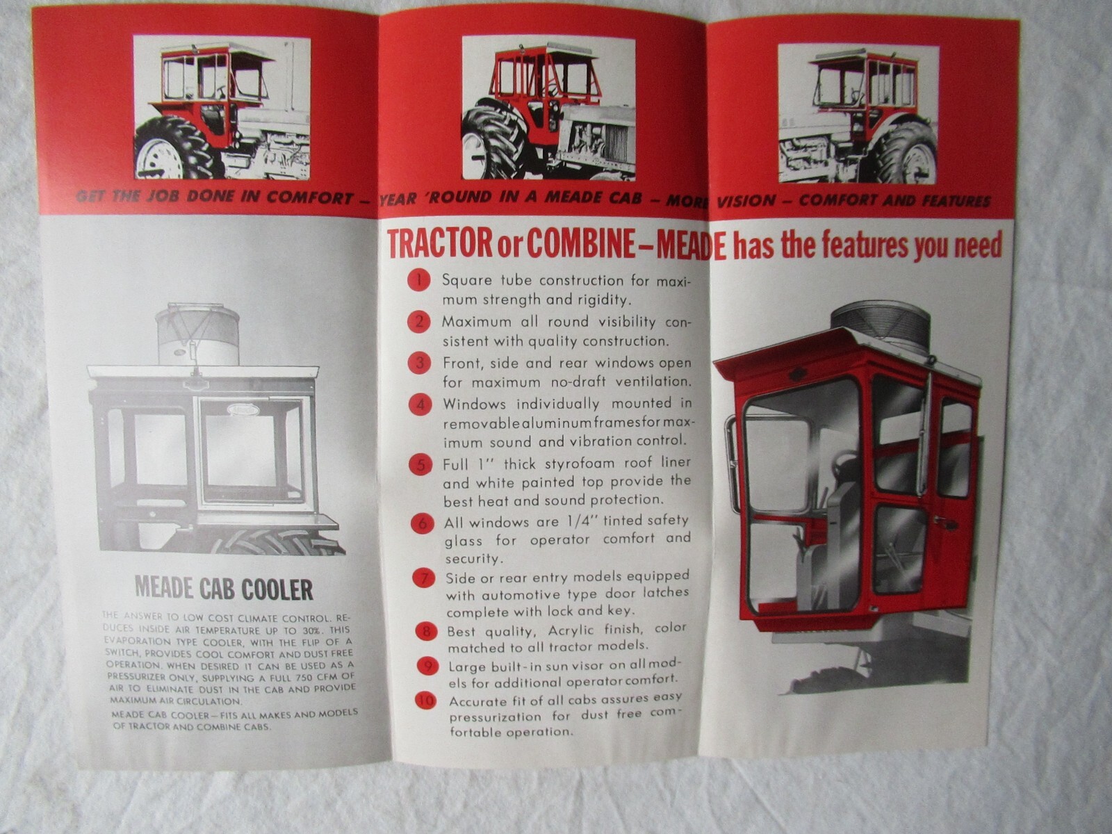 Tractor Cab Brochure John Deere 4020 Farmall 1206 Case 930 Oliver 1800 MF 1130