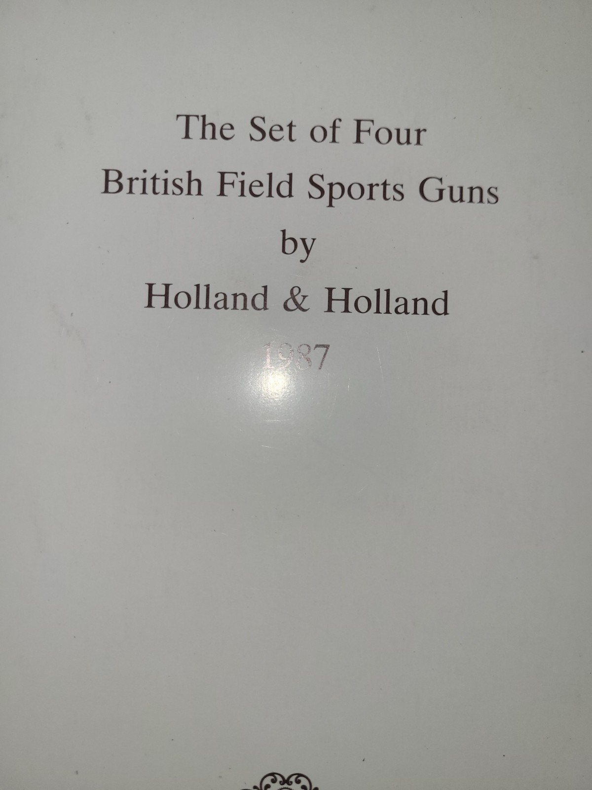 Holland and Holland Set of 4 British Field Sports Gun 1987 Advertising Brochure