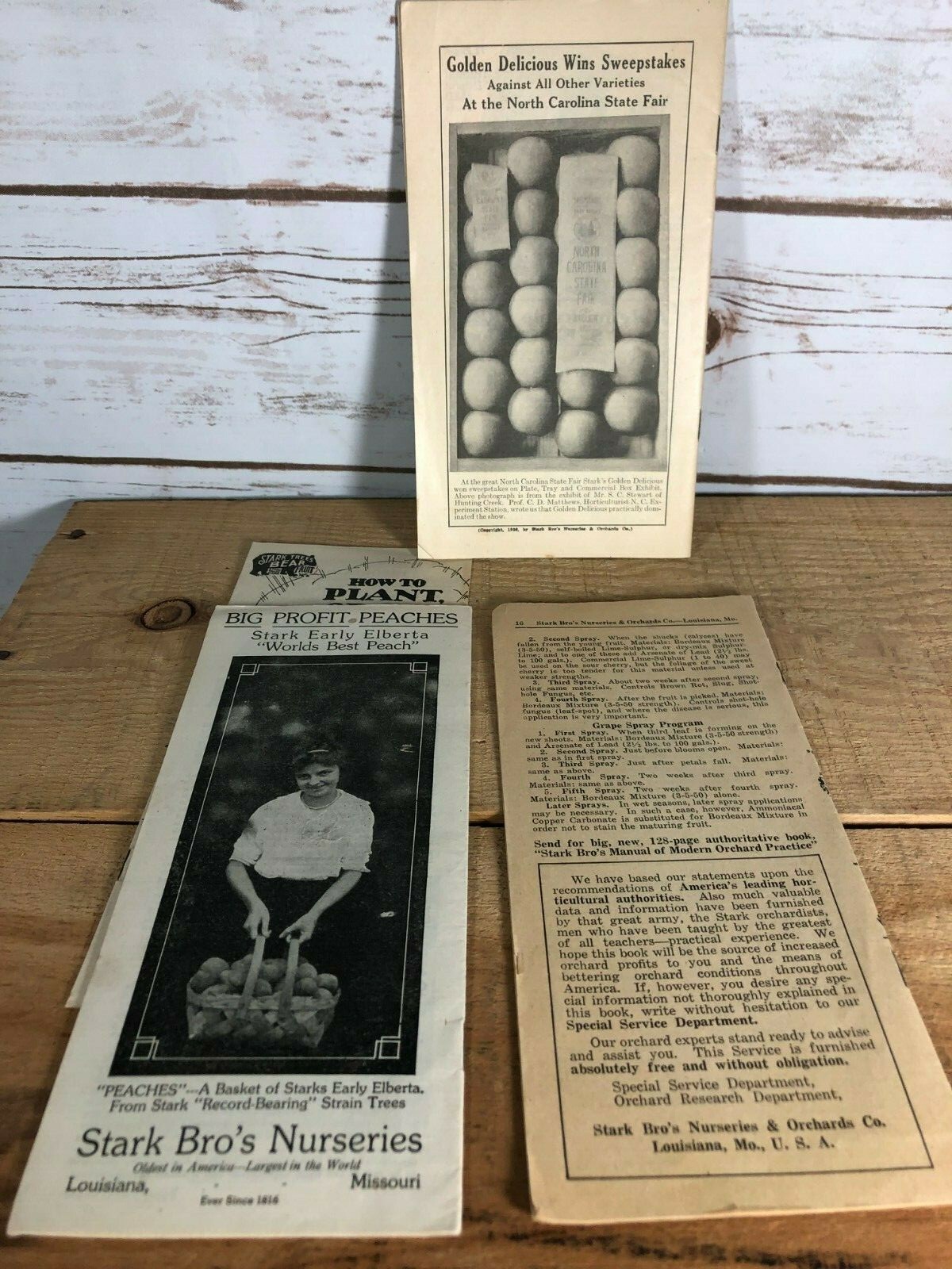 4 Vintage 1930s Stark Bro’s Nurseries Orchard Fruit Trees Brochures Catalogs
