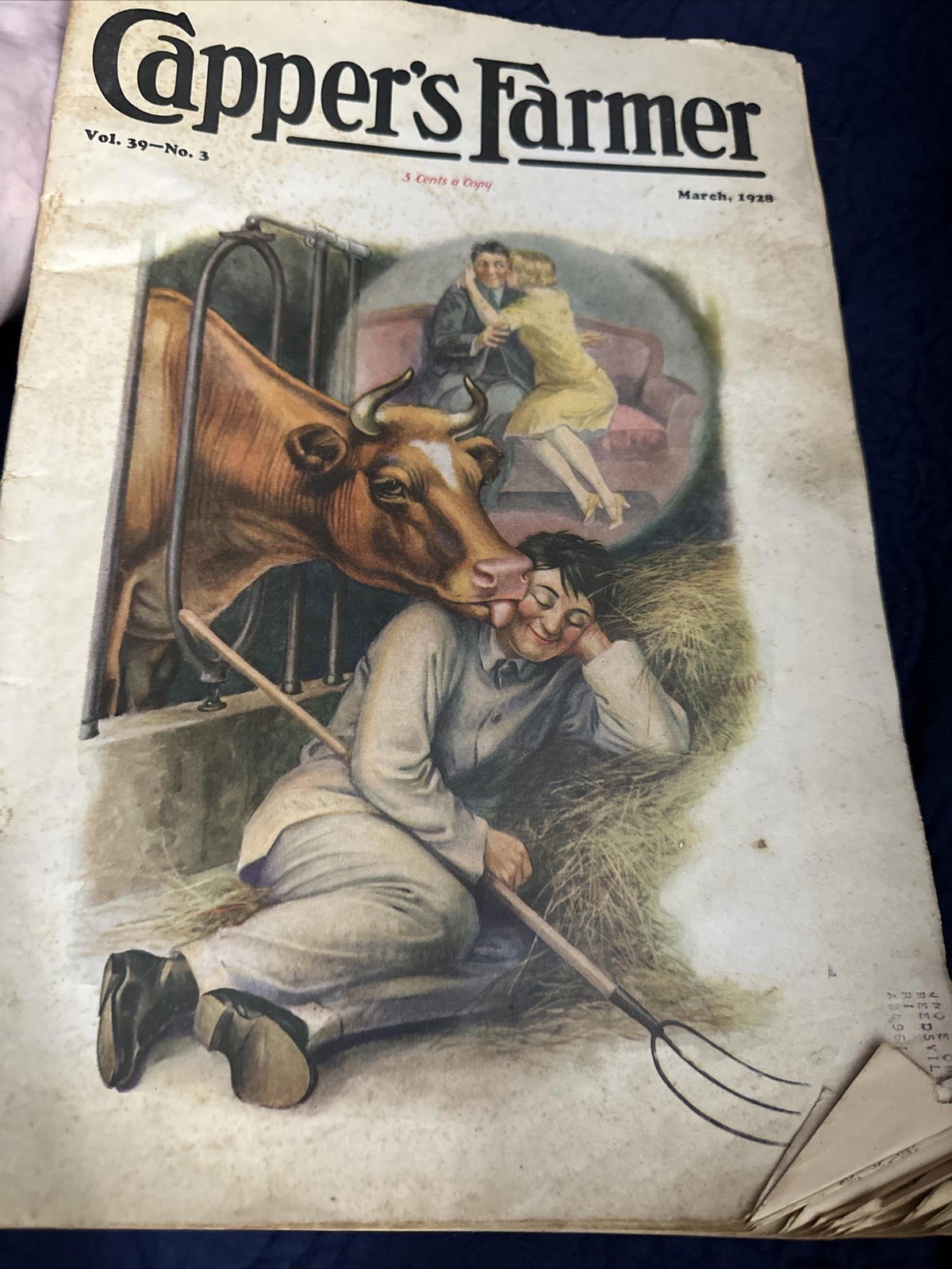 1928 Capper’s Farmer Magazine Cover Only Vintage Farmhouse Art Advertising