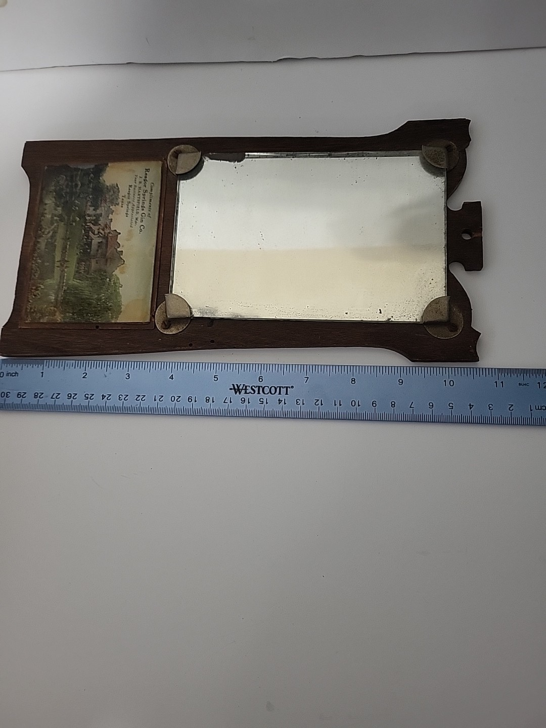 1920’s ? SCARCE Reagor Spring ,Texas Cotton Gin Advertising, Mirror/ Wood Sign