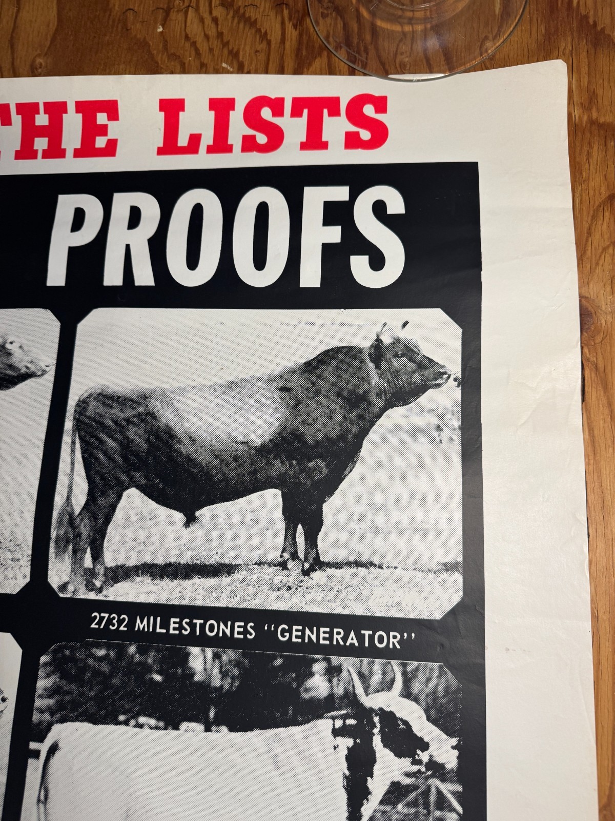 1970 TOP of the Lists The USDA Proofs ABS American Breeders Service Ad Poster