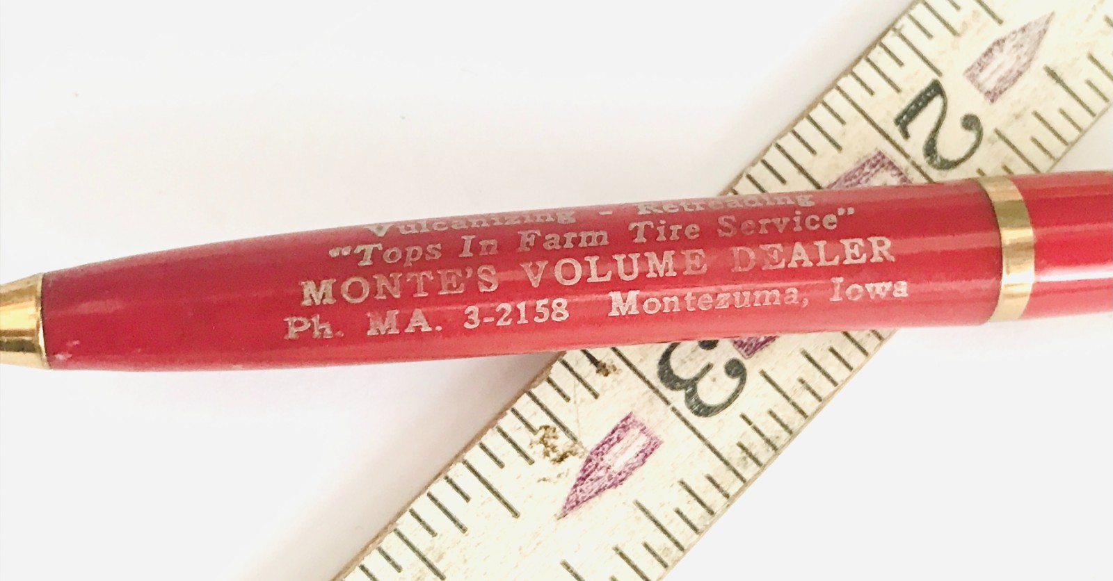 Vintage Watt’s DX Advertising Pen Farm Tire Service Monte’s Dealer Montezuma IA