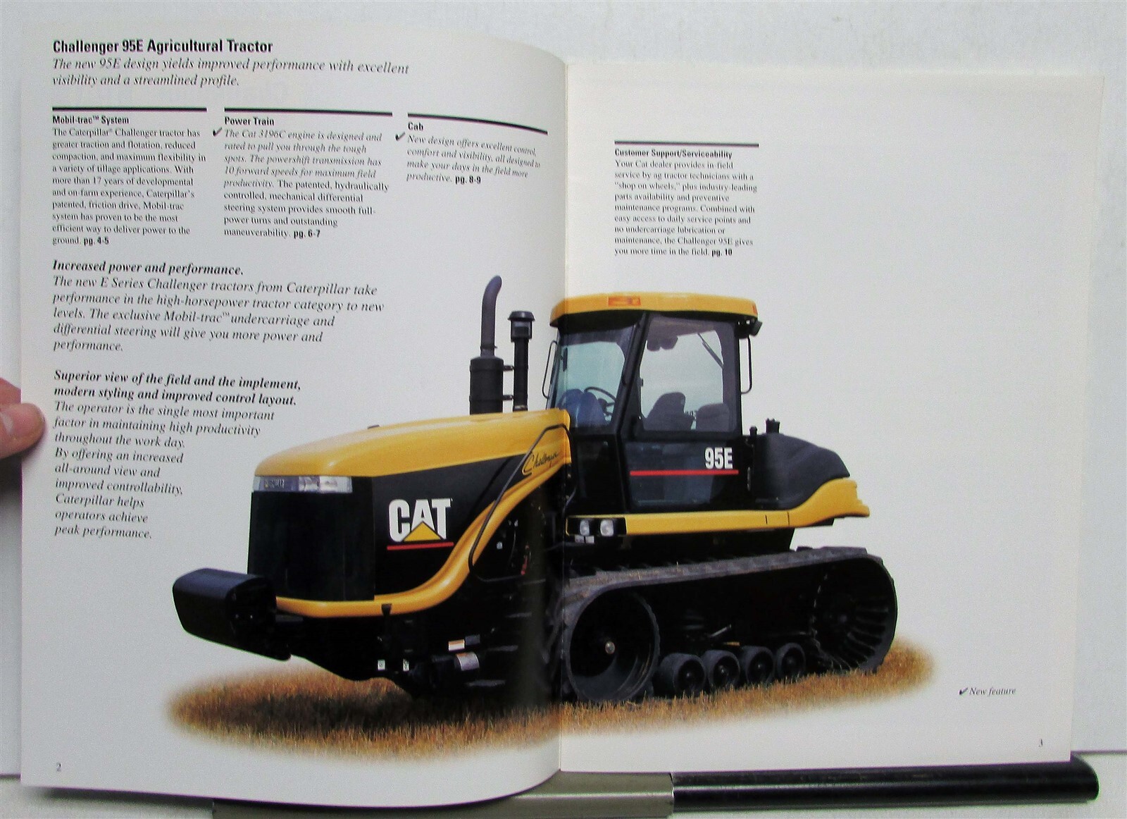 1998 Caterpillar Challenger 95E Articulated Tractor Specs Sales Brochure