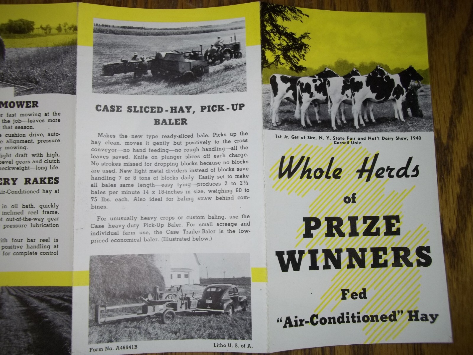 vintage J.I. Case co. hay making equipment ” air Conditioned ” hay 1940 4H