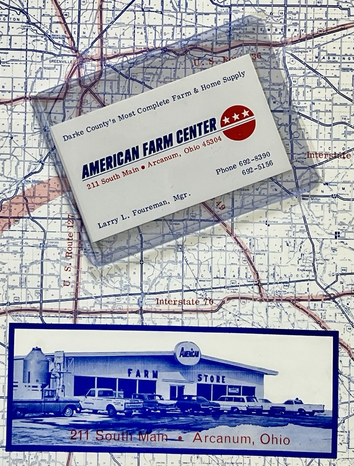 VINTAGE 1970’s ARCANUM HARDWARE AMERICAN FARM STORE BOOK LARRY FOURMAN MGR OHIO