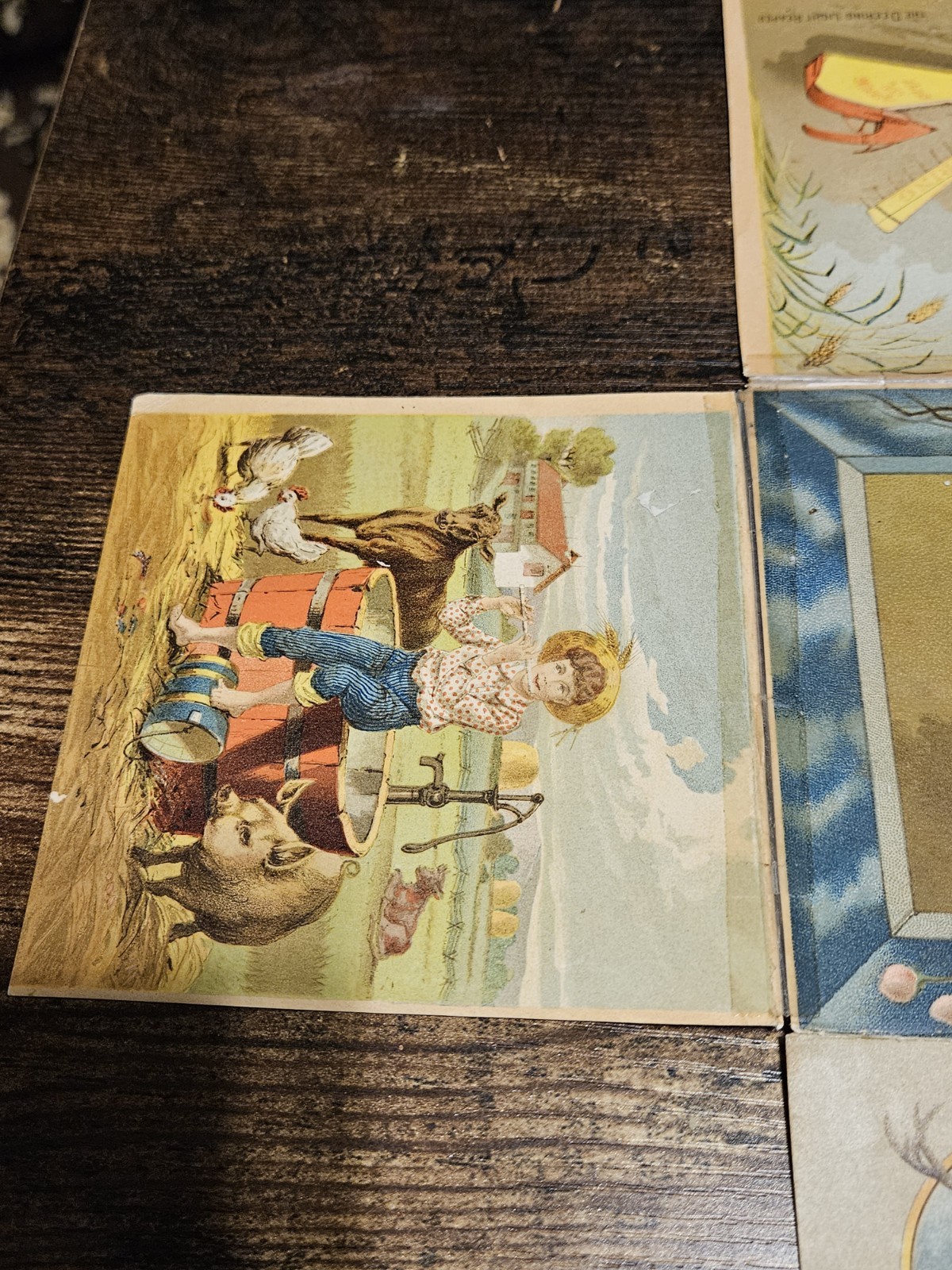 1800s Large Fold Out Trade Card Deering & Co Tractor Reaper *as Is*
