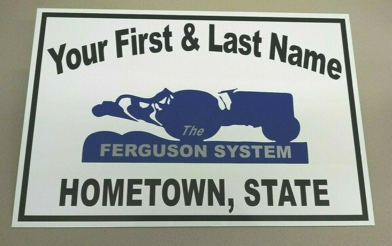 PERSONALIZED FERGUSON SYSTEM TRACTOR ALUMINUM NAME SIGN