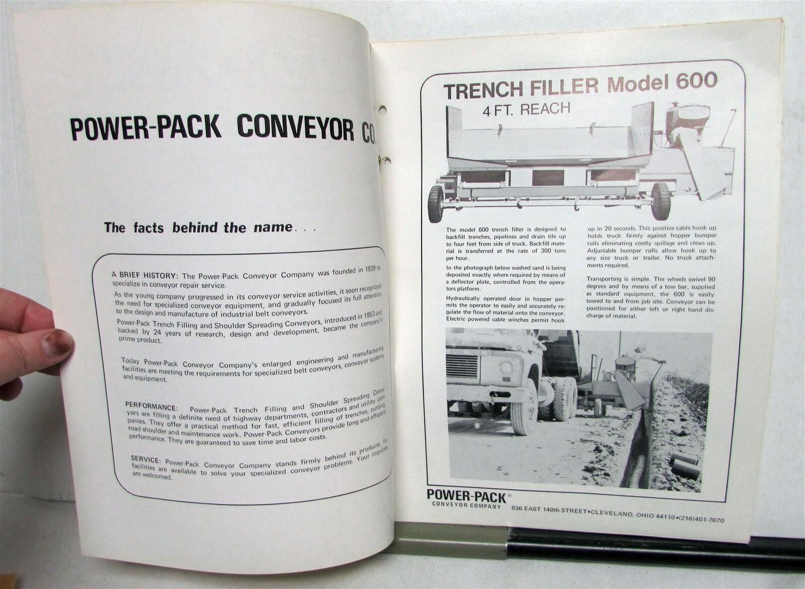 1972 Power Pack Trench Filler Construction Sales Brochure