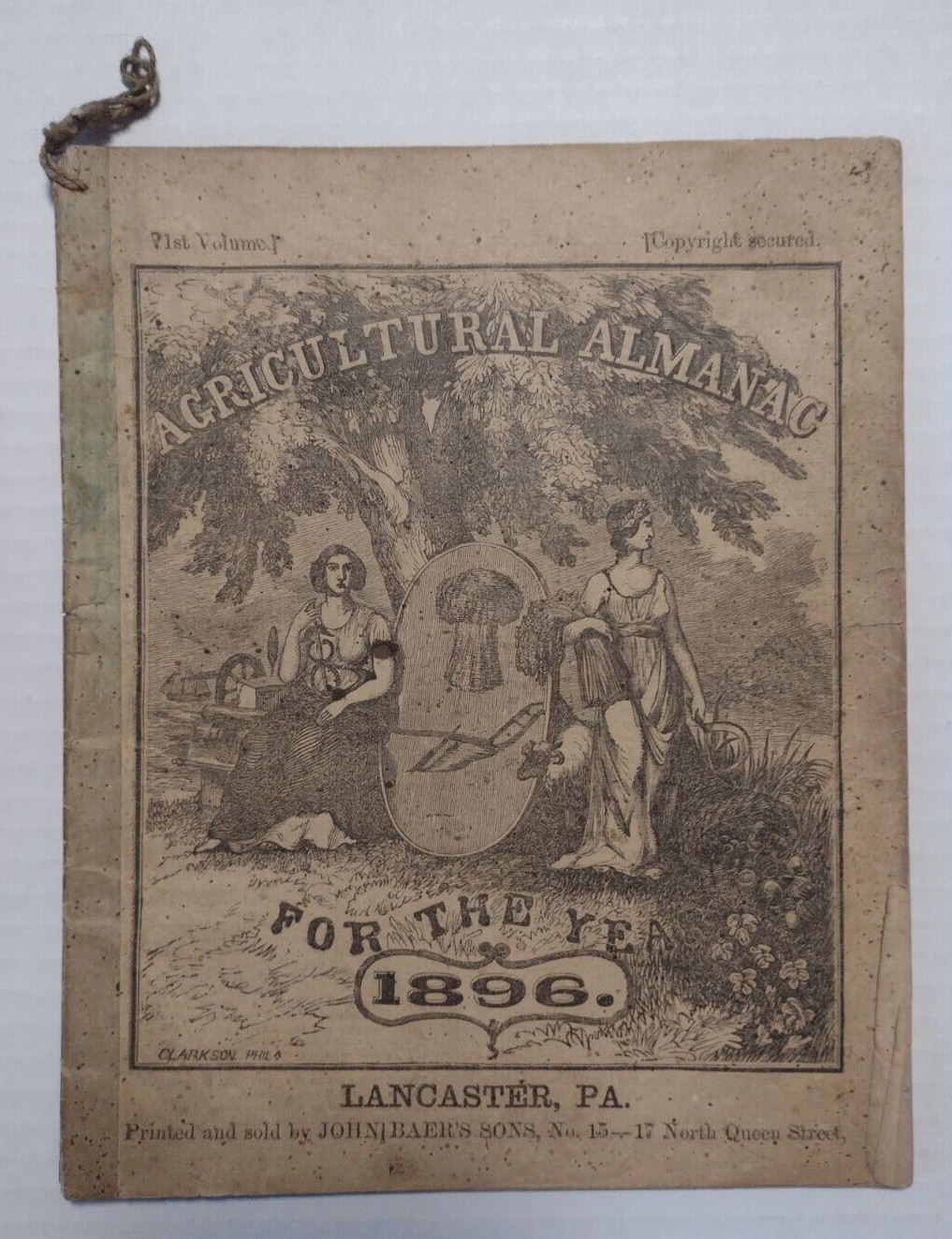 1896 John Baer’s Sons Lancaster, PA Agricultural Almanac